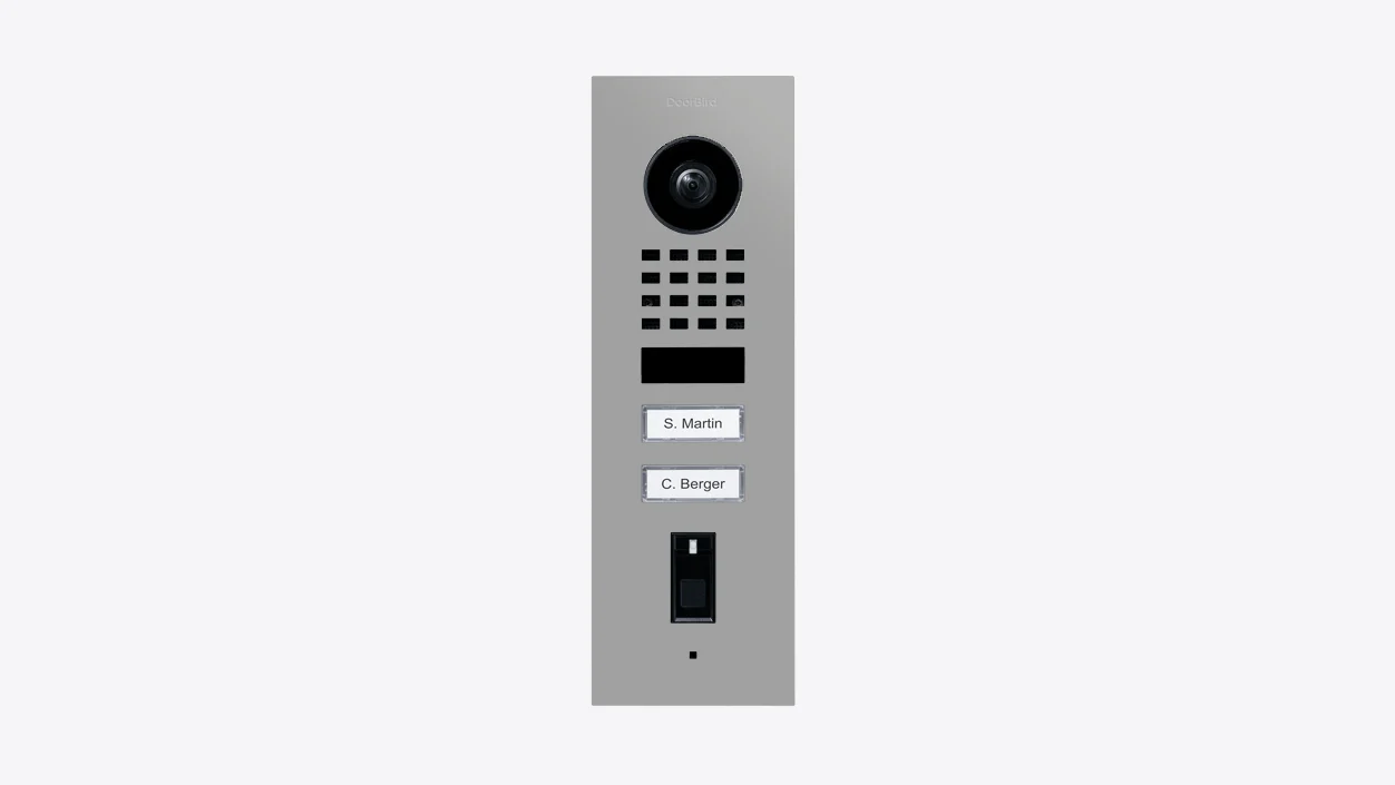 DoorBird D1102FV Fingerprint 50 Flush-Mount IP Video Door Station in White Aluminium, RAL 9006