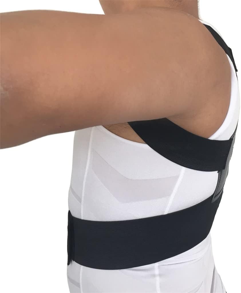 Shoulder Straightener Correcting Kyphosis Scoliosis Lower Back Brace Lumbar Support Elastic Adjustable Belt Men(XXL Code)
