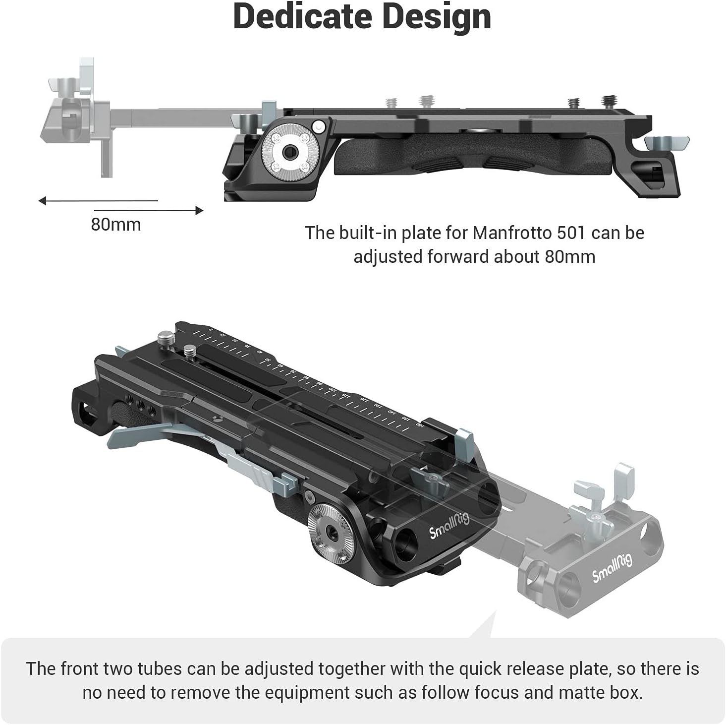 SmallRig Shoulder Rig Extension Arm Adapter Part + Quick Release Shoulder Plate for Sony VCT-14