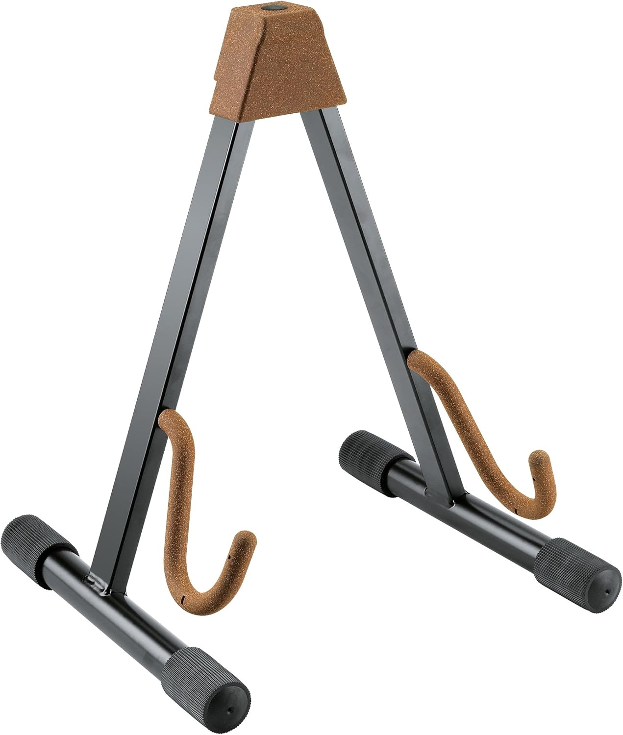 K&M Konig & Meyer 17540.013.95 Guitar Stand | Sturdy Heavy Duty Adjustable Frame | Cork Covered Arm Support/Backrest - Folds Flat Portable | Fits Electric Guitar | For Adult / Youth Musicians | Cork