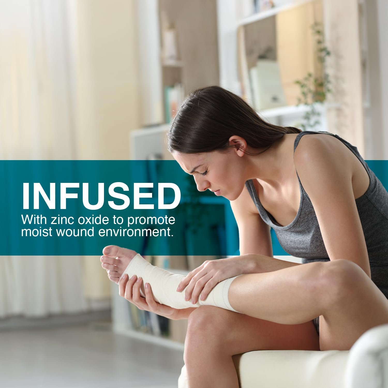 Dynarex Dürma+ Unna Boot Bandages with Zinc Oxide - Maintains Moist Environment and Provides Compression for Leg Ulcers, Edema, Sprains - 3