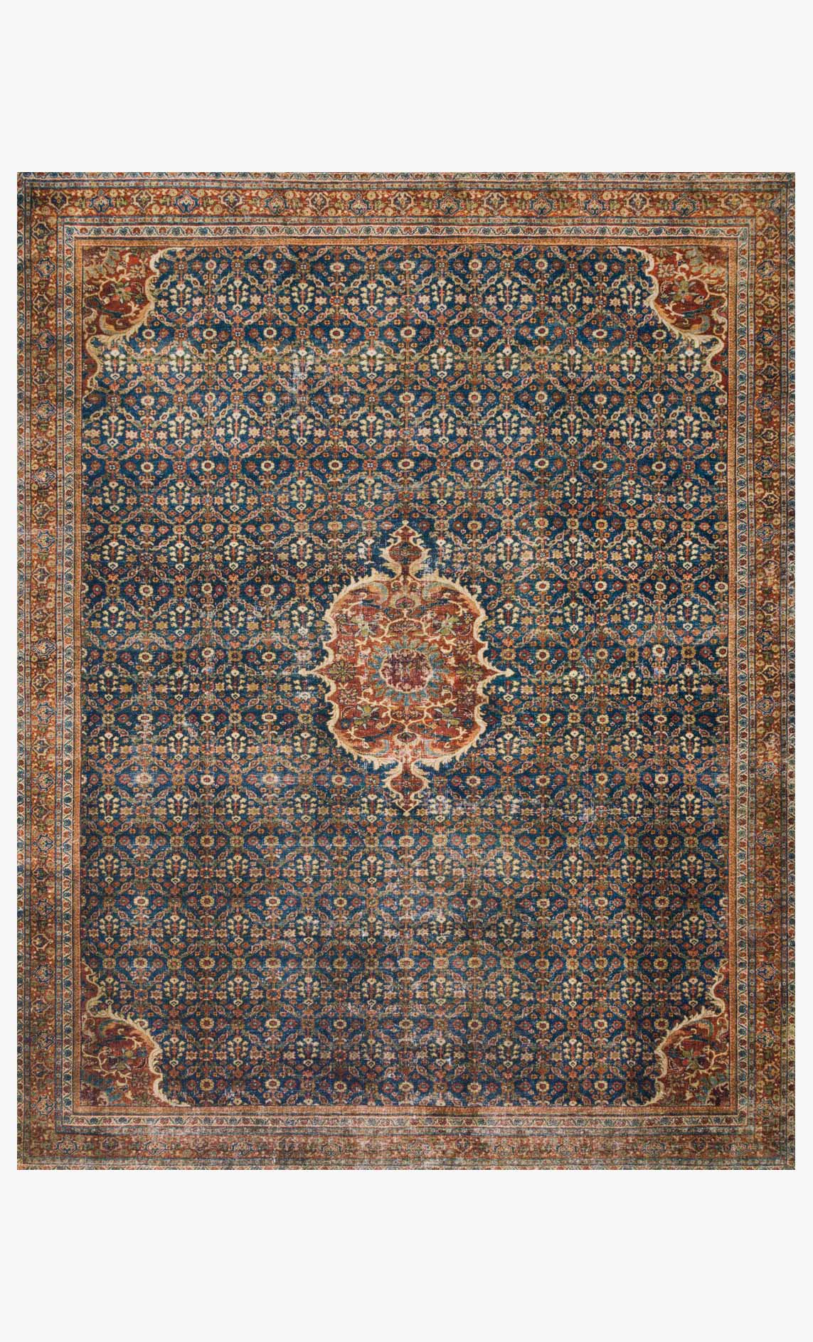 Loloi II Layla Collection - Traditional Power Loomed Rug in Cobalt Blue & Spice (LAY-09)