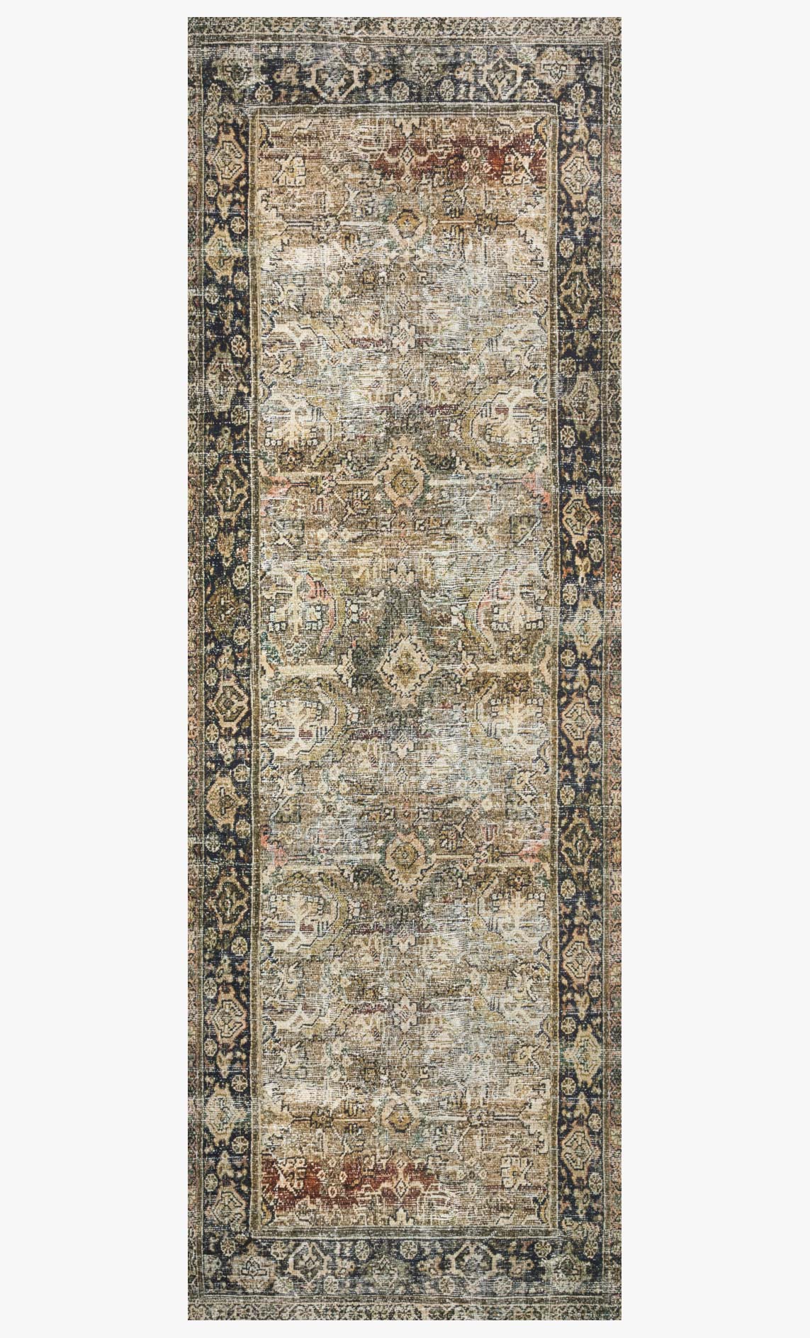 Loloi II Layla Collection - Traditional Power Loomed Rug in Olive & Charcoal (LAY-03)