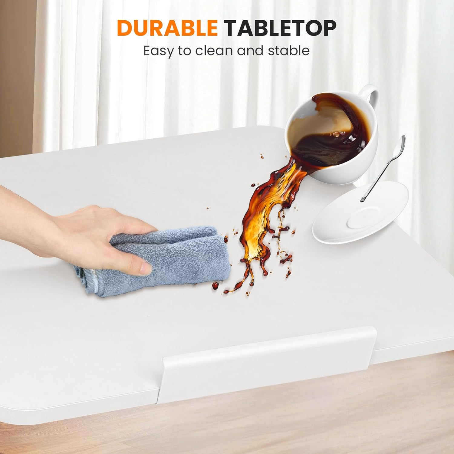 Adjustable Pneumatic Overbed Bedside Table with Wheels Split Top Tilting Mobile Standing Desk Portable Computer Cart Movable Desk Hospital Home Office Use (15.7