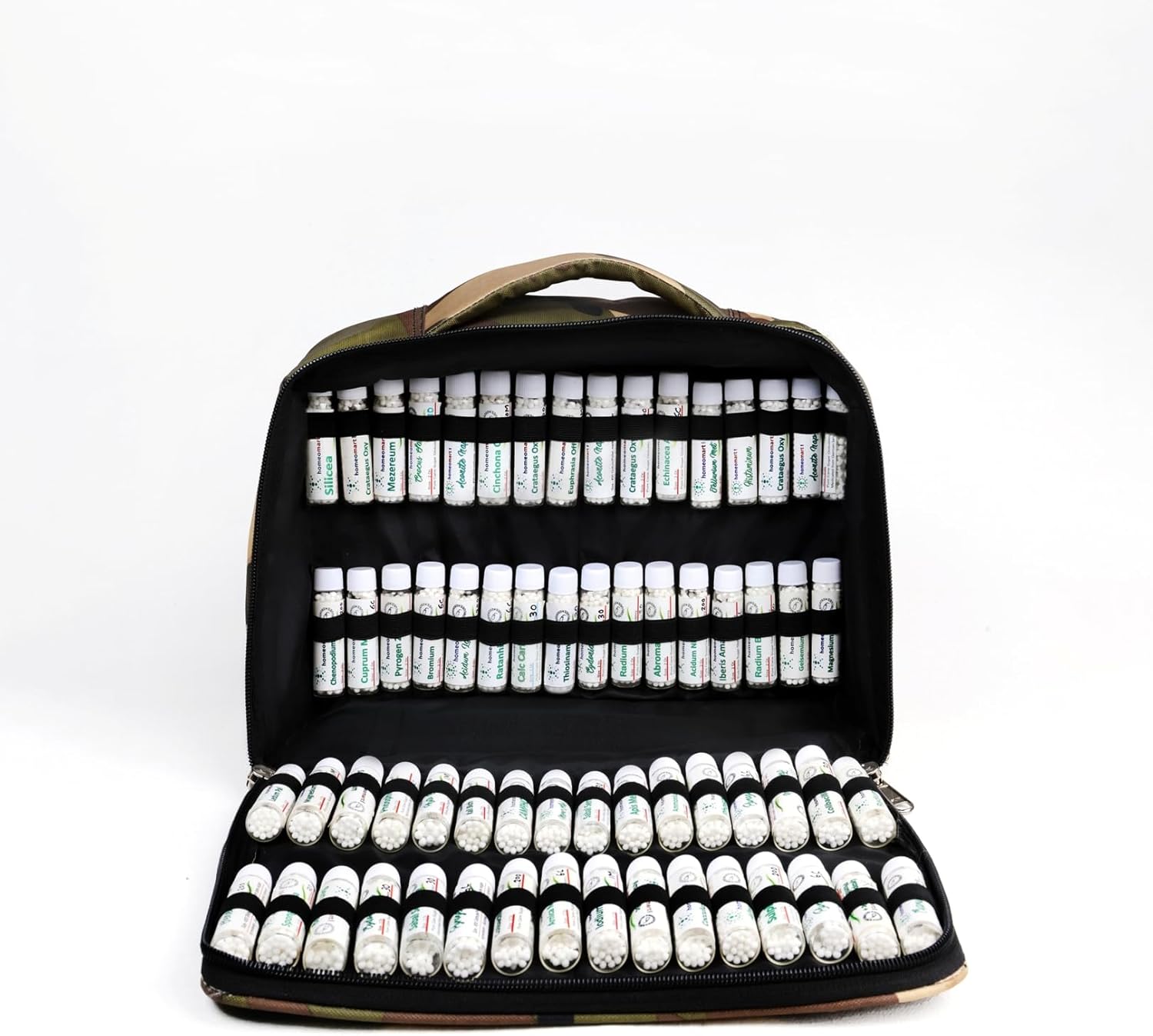 Homeopathy First Aid Kit for Emergencies at Home, Office with 60 Essential Remedies in Zip Case. Follows Dr.Banerji protocols