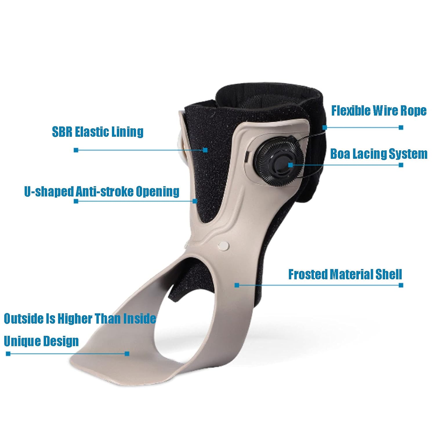 HUANGJUN Foot Drop Orthosis Ankle Foot Drop Brace Orthosis Splint Foot Drop Brace Stability Support Pads, Relieve Pressure,L