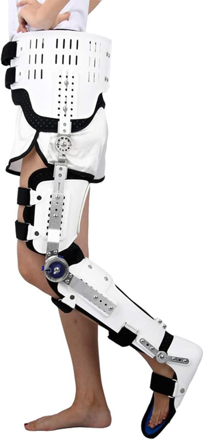 Hinged Knee Hip Support Brace, Hip Knee Ankle Foot Orthosis Leg Fracture, for Leg Or Knee, Lower Limb Paralysis, Hip Walking Fixed with Walking Boots Brace