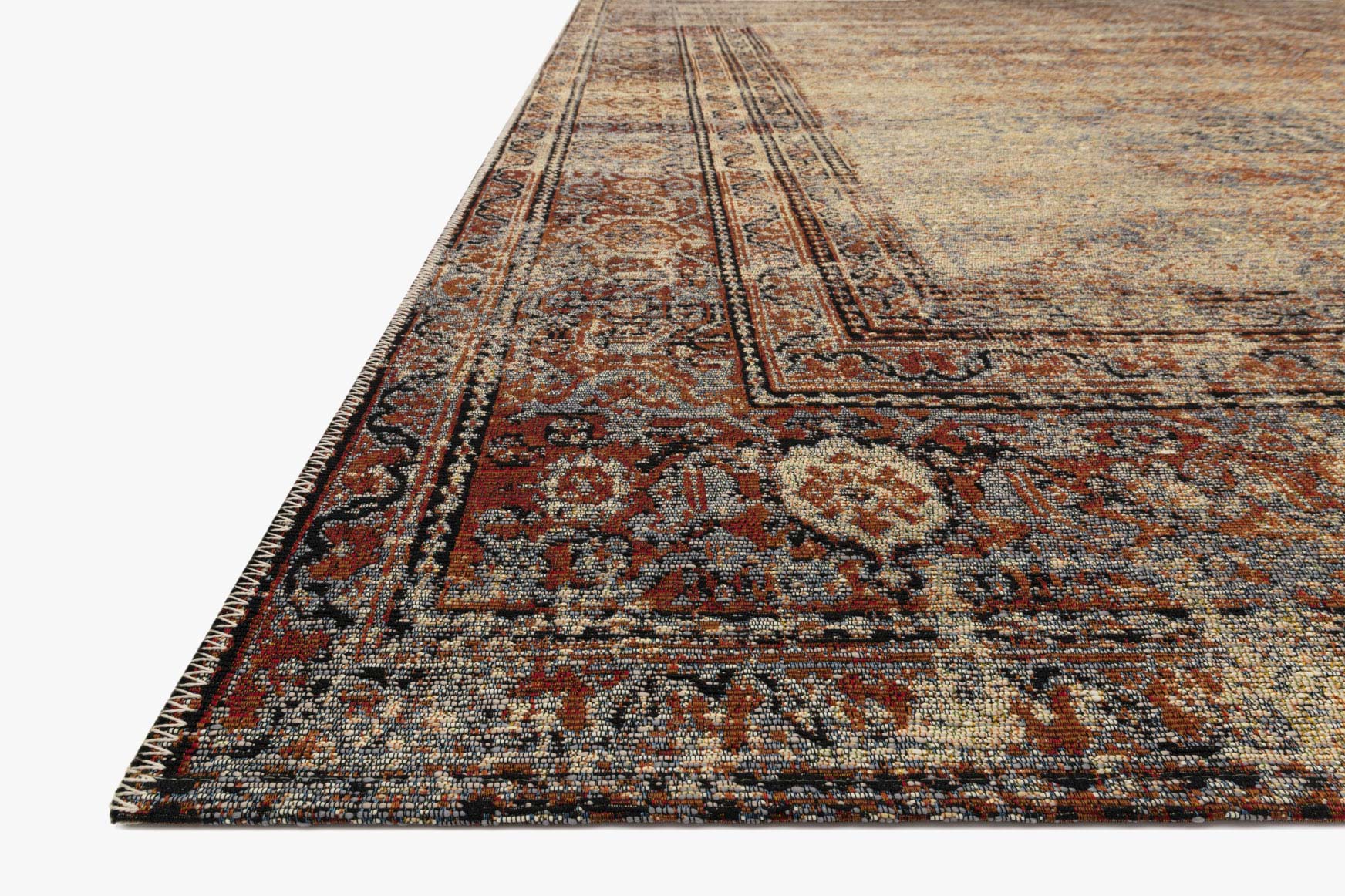 Loloi Sebastian Collection - Traditional Power Loomed Rug in Natural & Brick (SEB-05)