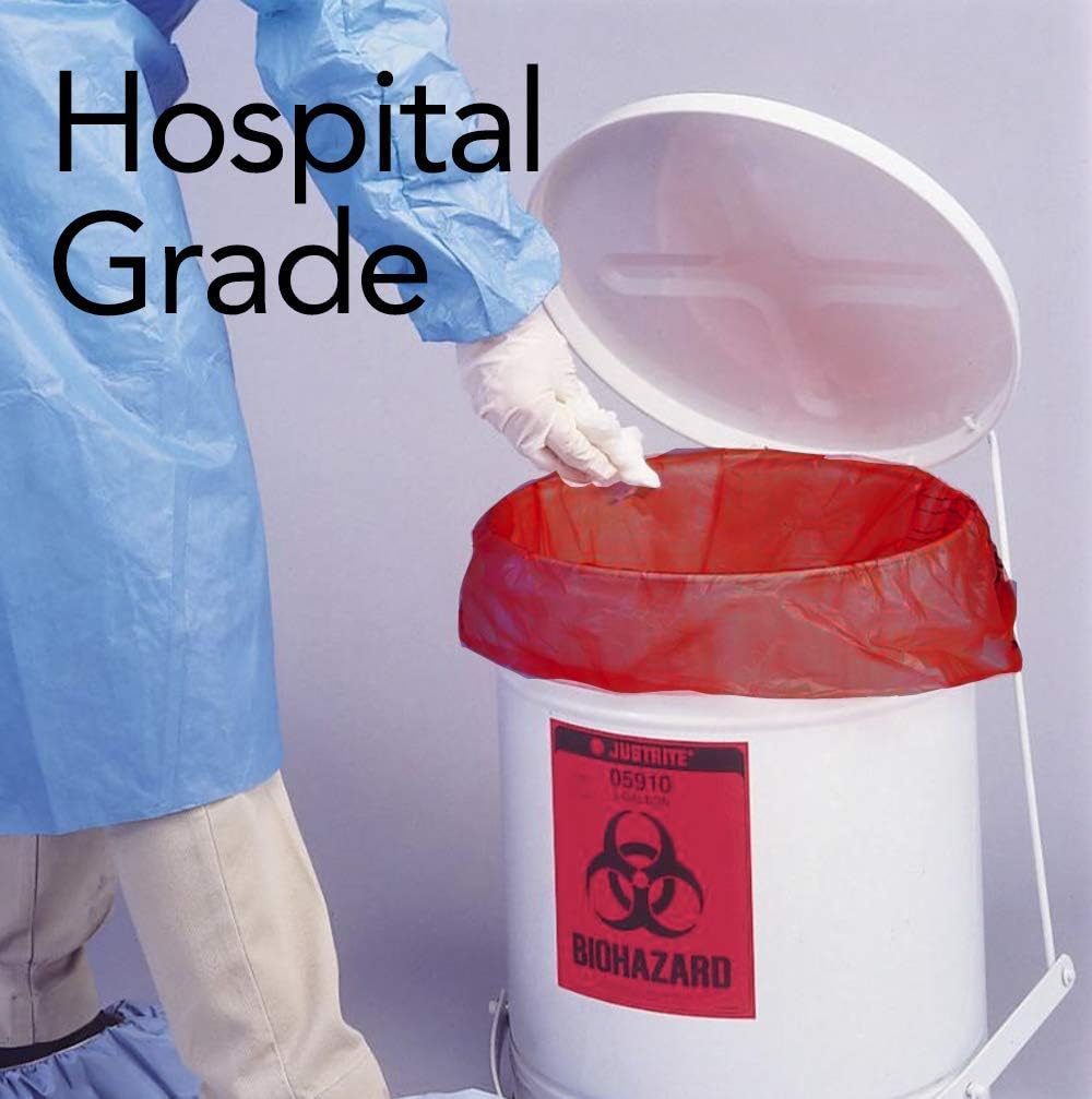 RESILIA Biohazard Bags - Hazardous Waste Disposal, Meets DOT ASTM Standards for Hospital Use, OSHA Approved, Red, 33 Gallon, 33