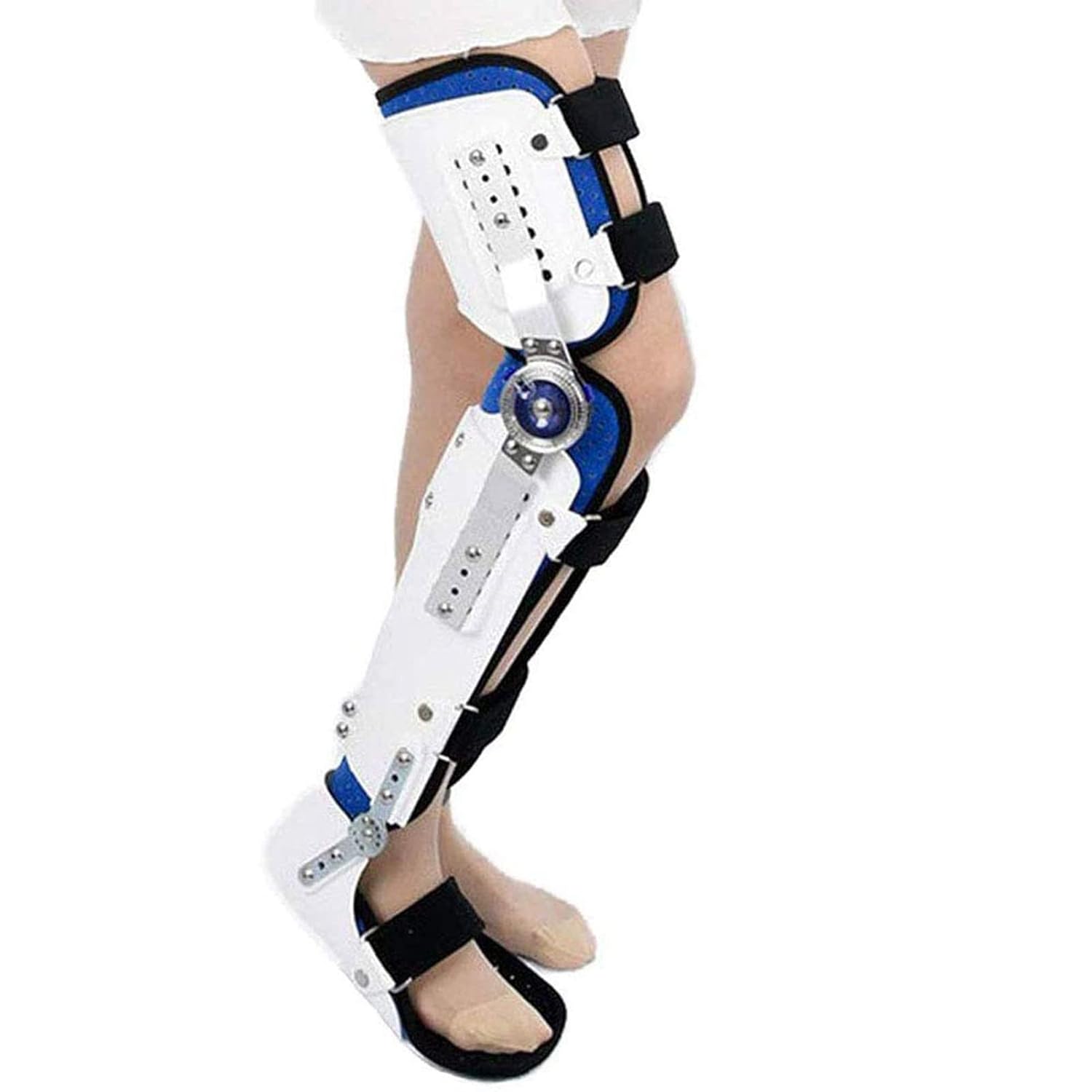 Knee Orthosis Support Joint Stabilizer, Hinged Knee Brace Fracture Fixed Guard Splint Leg Protector Fully Adjustable Calf Ankle Foot Fixed Bracket, Protect Knee Joint 502