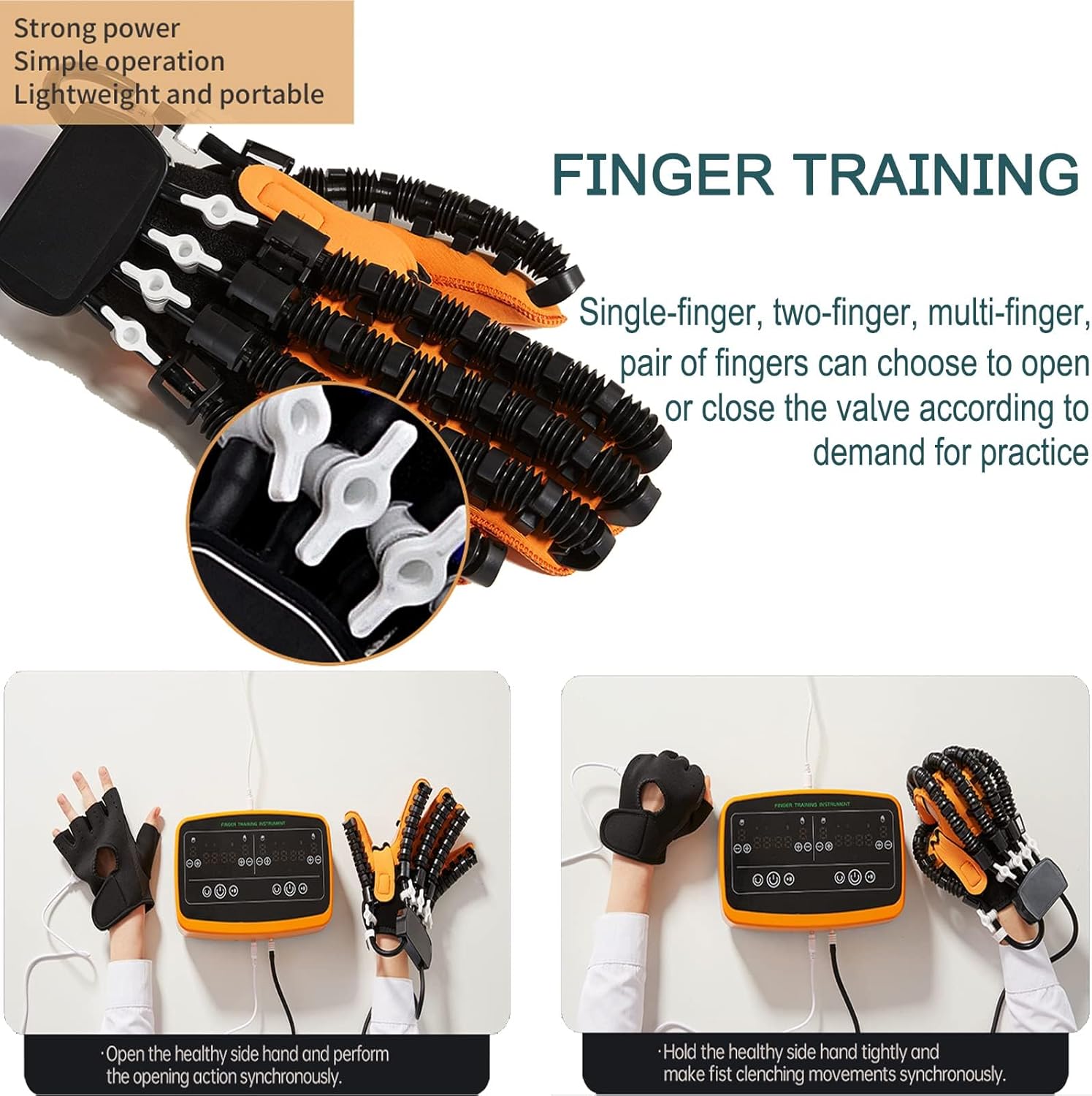 Rehabilitation Robot Glove Two-Handed Mode, Electric Finger Exercise Tools Help with Finger Extension Training, Massage Gloves Finger Training Gloves-Left and Right Hand||S