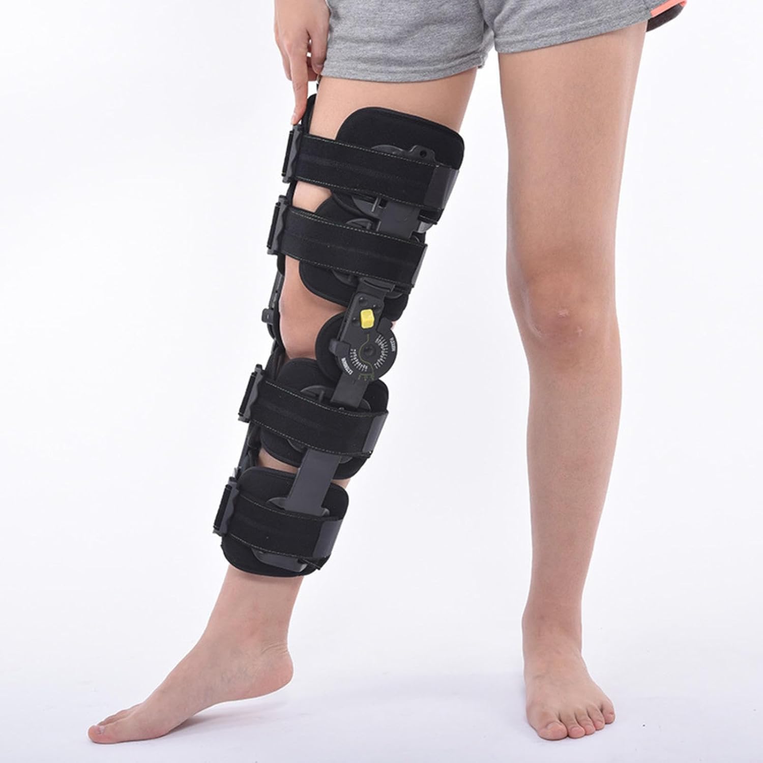 Hinged Rom Knee Brace for Left/Right Leg, Brace Joint Stabilizer for Knee Orthosis for Men Women, Joint Stabilizer with Strap, Post Op Knee Brace for Knee Injury