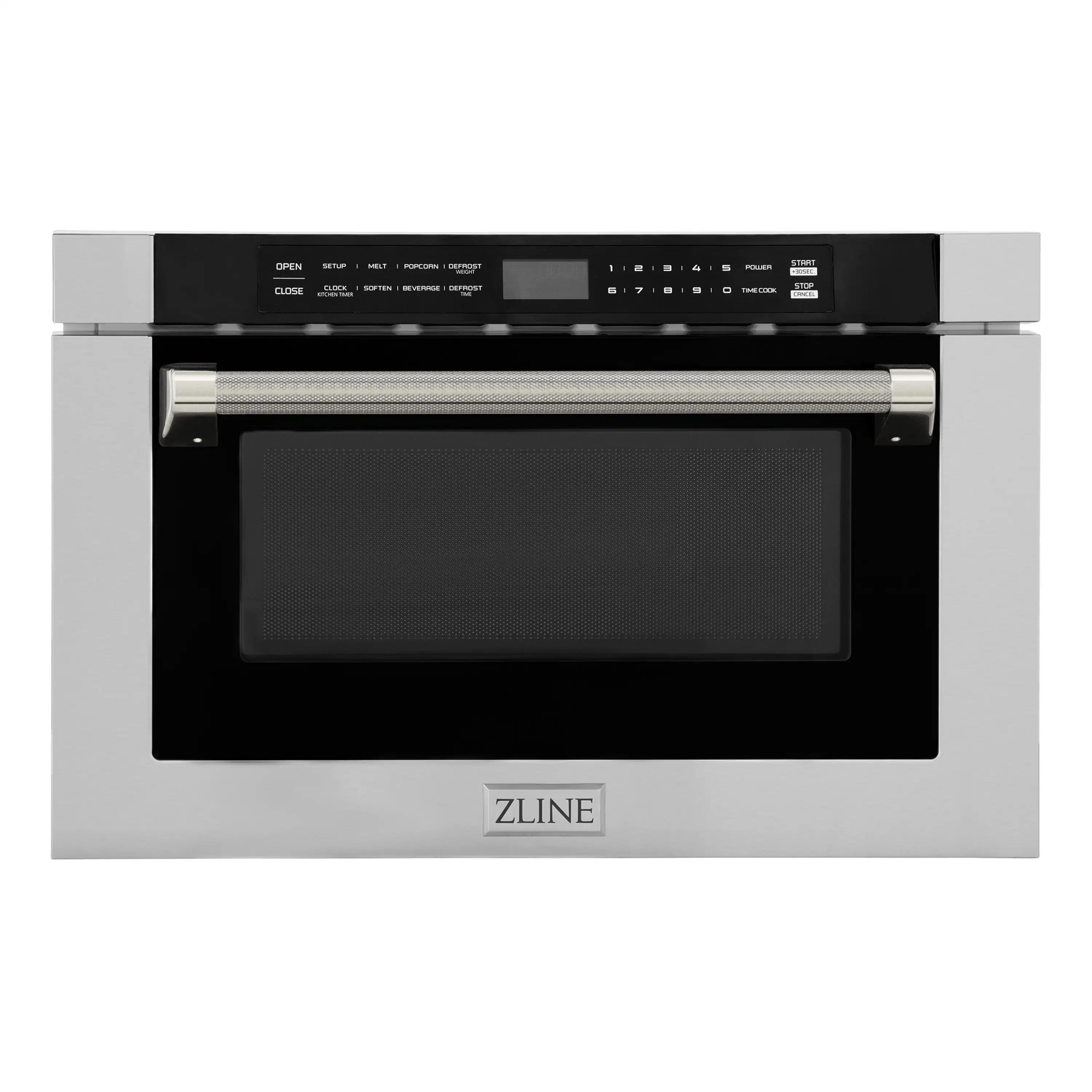ZLINE Autograph 24-Inch Microwave Drawer in Stainless Steel and Polished Nickel Helix Handle (MWDZ-1-H-KPN)