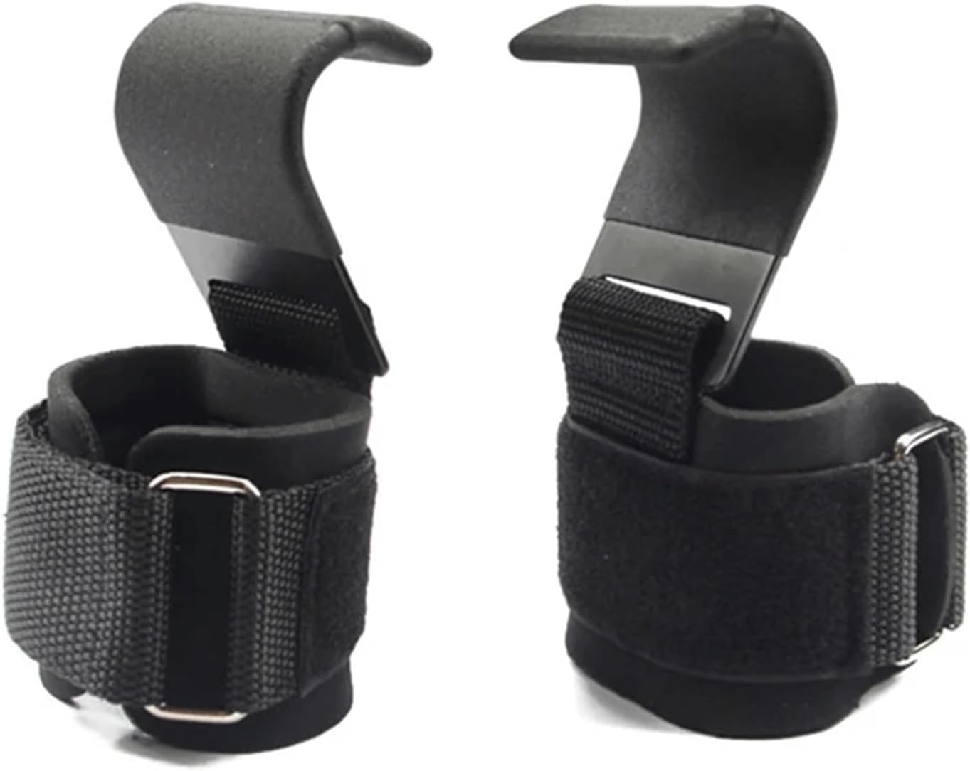 Heavy Duty Pro Pull-Up Wrist Support Metal Hooks with Neoprene Padded Power Weightlifting Training Safety Accessories