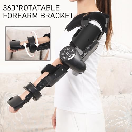 Intelligent Arm Rehabilitation Device | Remote-Controlled Elbow Joint Trainer | Hinged Elbow Brace & Exerciser for Effective Recovery (Left)