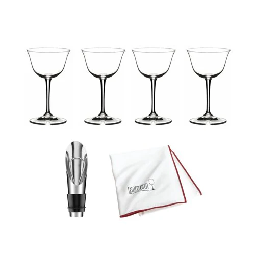 Riedel Drink Specific Glassware Sour Cocktail Glass, Set of 4 with Accessories