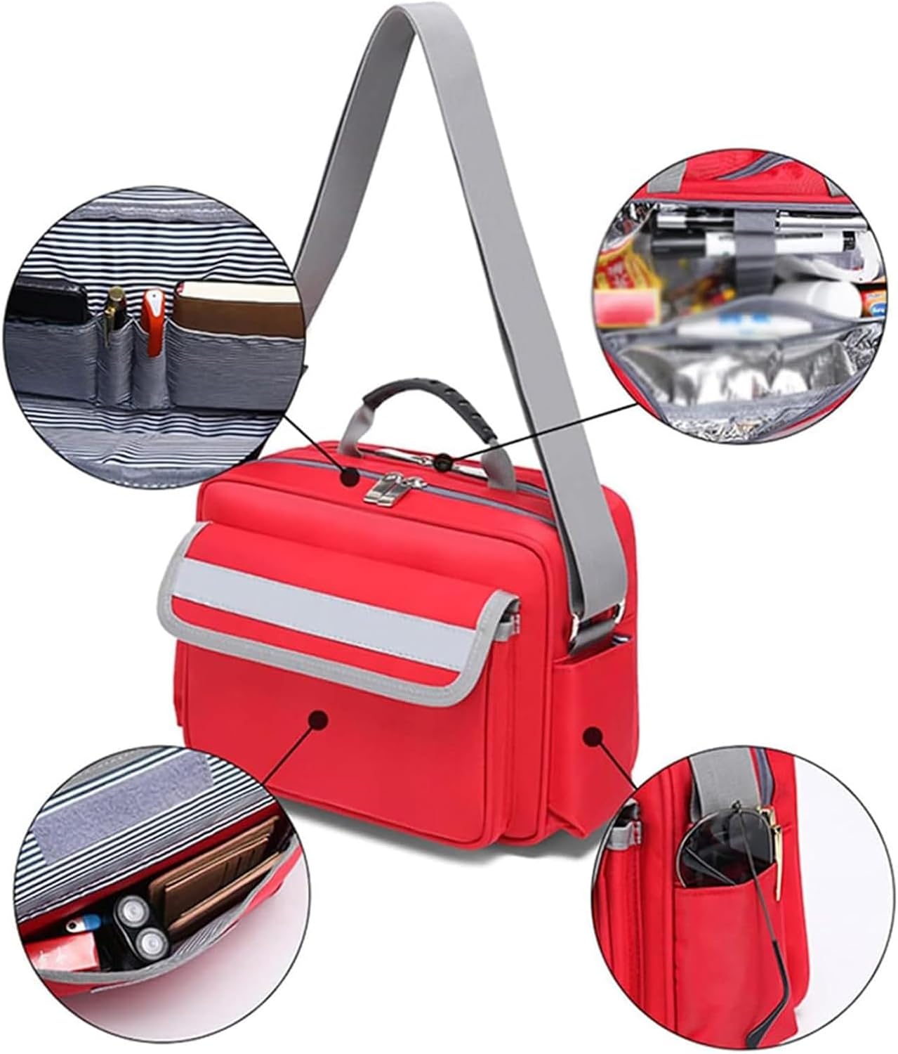 Empty First Responder Bag, Emergency Responder Trauma Bag with Night Reflective Strap and Top Handle, and Waterproof Oxford Cloth Fabric, for Home Use, Road Trips, Travel, Camping