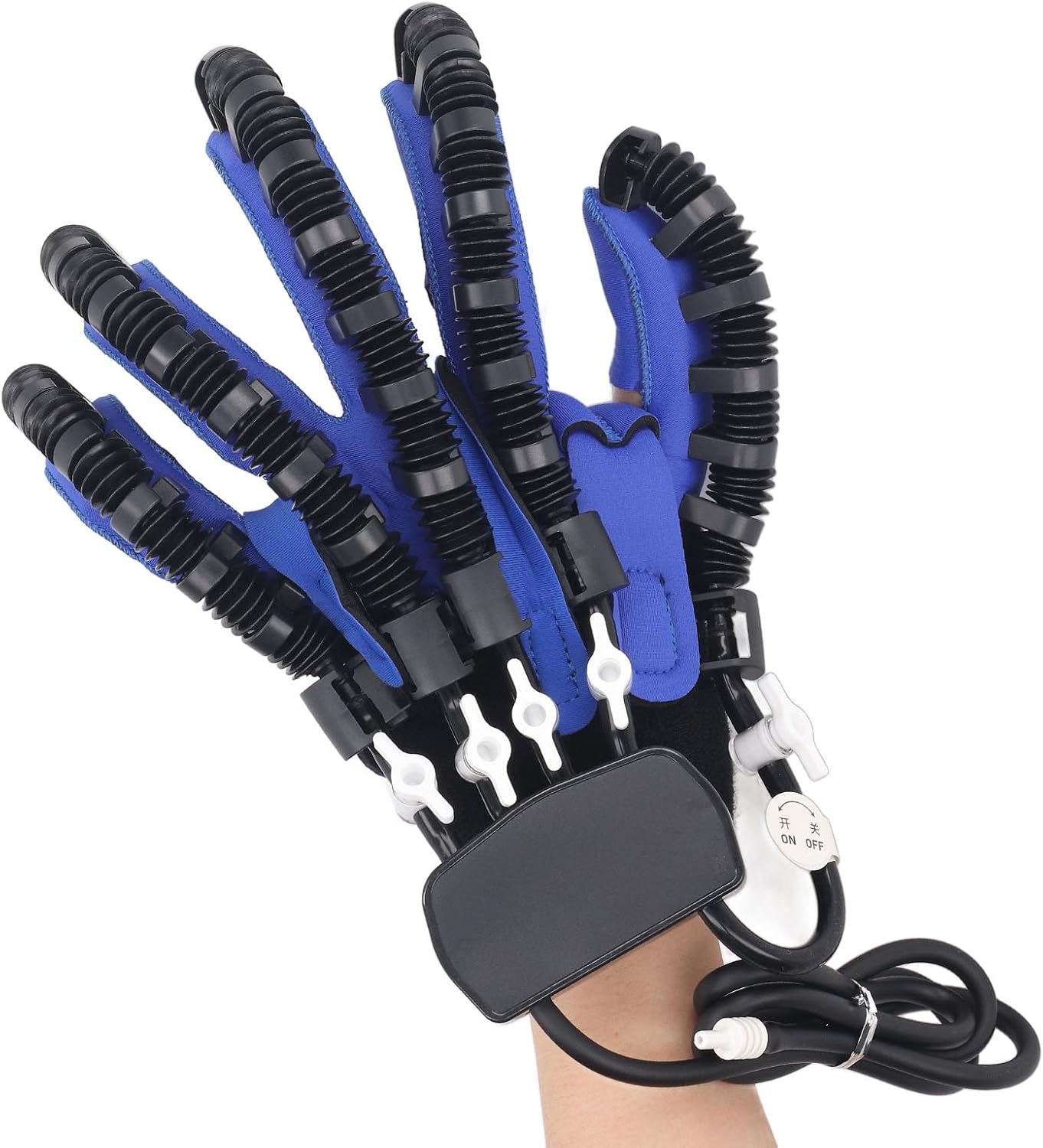 Fockety Rehabilitation Robot Gloves, Portable Electric Finger Exerciser for Arthritis Hemiplegia and Stroke Patient, Hand Movement Simulation, Mirror Mode, Hand Splint Finger Orthosis