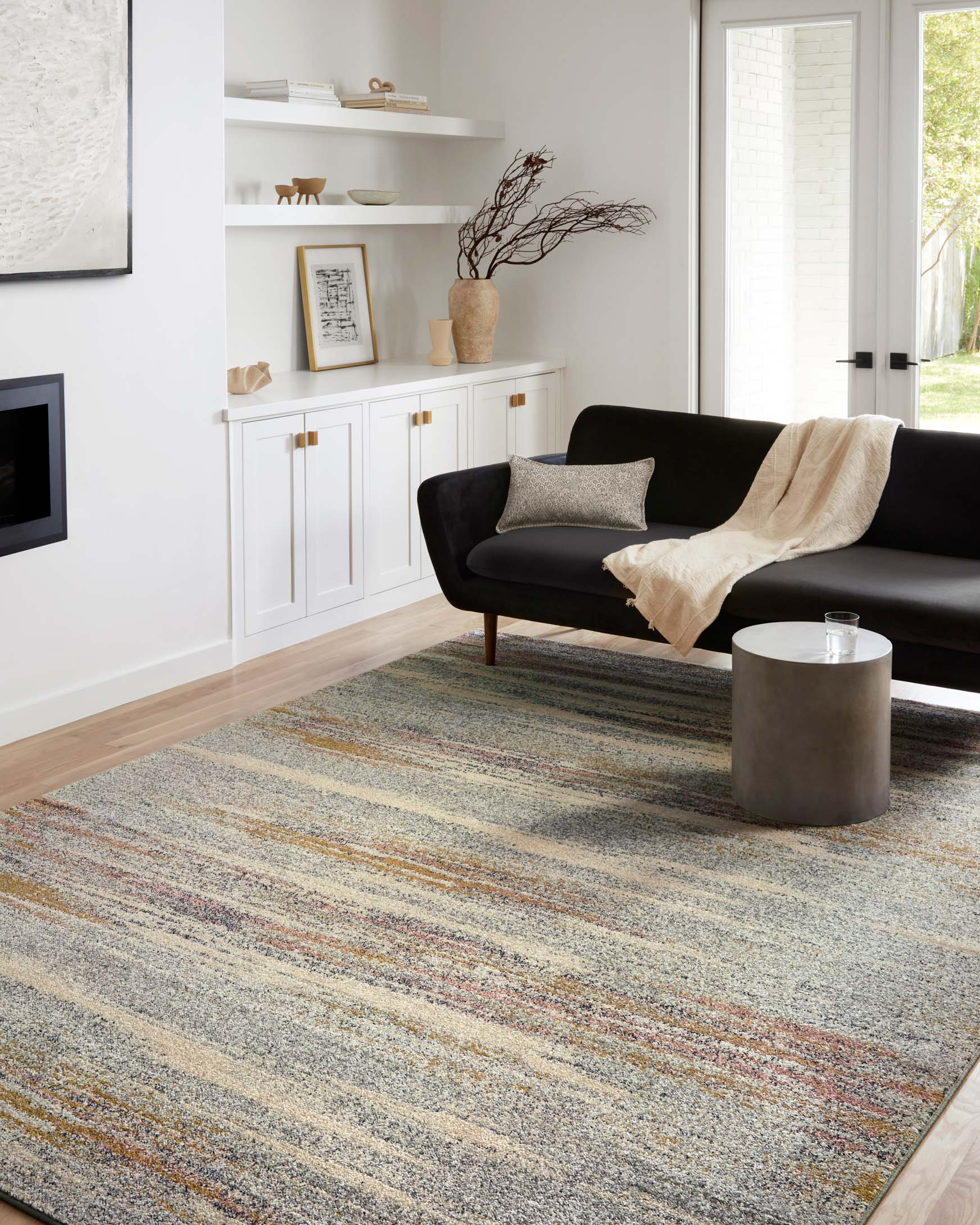 Loloi II Bowery Collection - Contemporary Power Loomed Rug in Pebble (BOW-04)