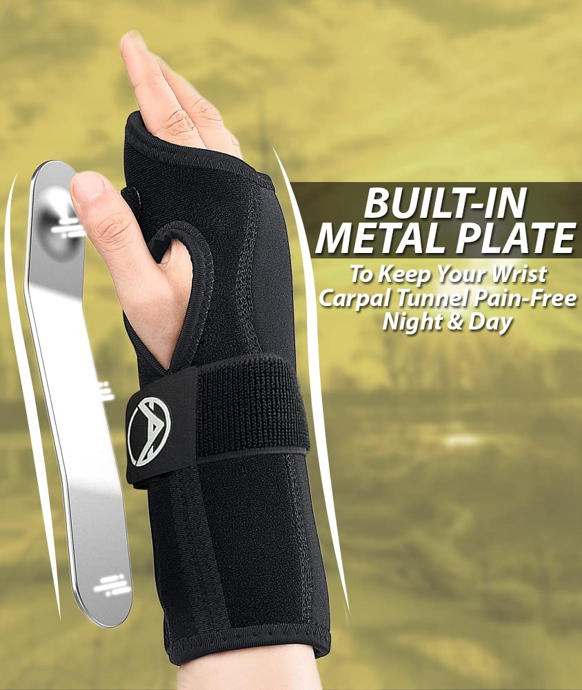 Koprez 2-Pack Wrist Sleep Splint | Carpal Tunnel Wrist Brace with Metal Plate for Pain Relief & Night Support | Adjustable Wrist Brace for Carpal Tunnel, Arthritis & Tendonitis - Right & Left Hand