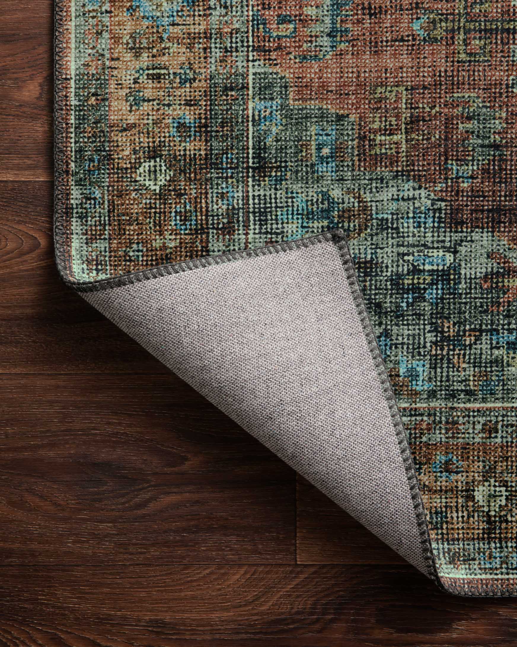 Loloi II Skye Collection - Traditional Power Loomed Rug in Terracotta & Sky (SKY-07)