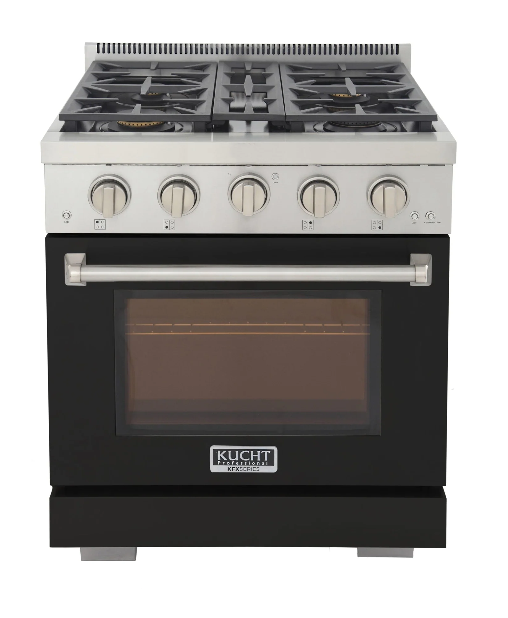 Kucht Professional 30-Inch 4.2 cu. ft. Gas Range in Black with True Simmer Burners (KFX3000X-BK)