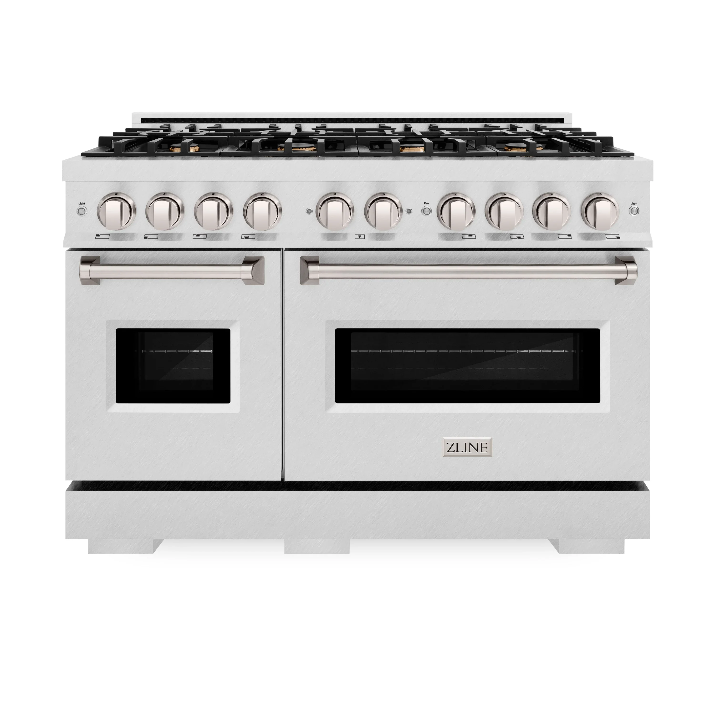 ZLINE 48-Inch Classic Series Dual Fuel Range with 8 Gas Burner Cooktop and 6.7 Cu. Ft. Electric Convection Oven in Satin Stainless Steel with Brass Burners (CDRS-BR-48)