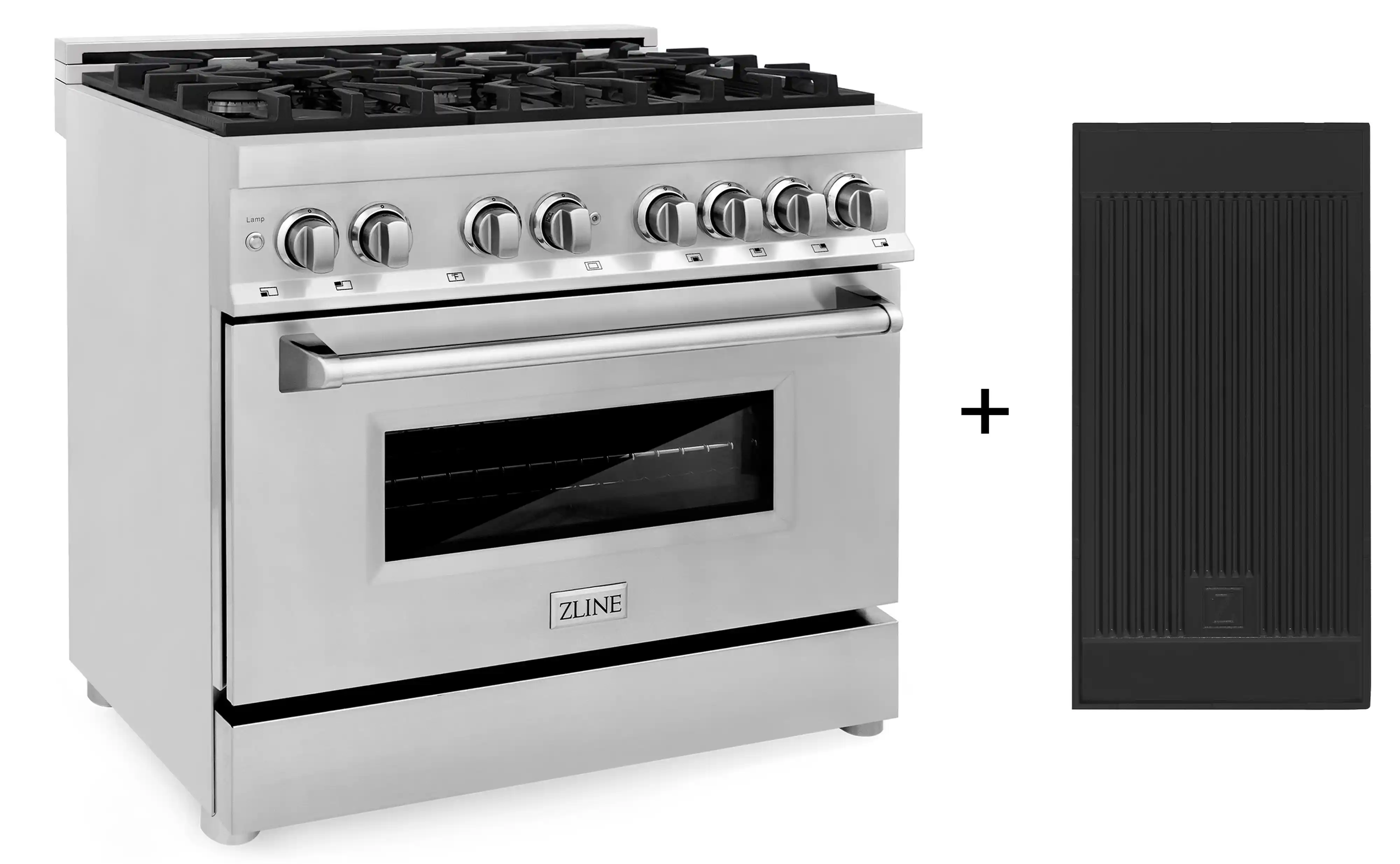 ZLINE 36-inch Legacy Series Dual Fuel Range with 6 Gas Burners, Griddle and 4.6 Cu. Ft. Electric Oven in Stainless Steel (RA-GR-36)
