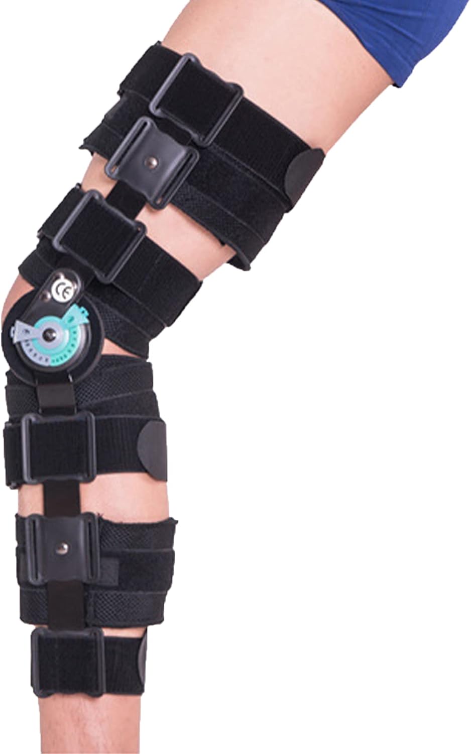 Hinged Post Op Knee Brace Adjustable ROM Leg Stabilizer Recovery After Surgery Medical Orthopedic Guard ​Protector Patella Injury Immobilizer Brace for Left Leg and Right Leg