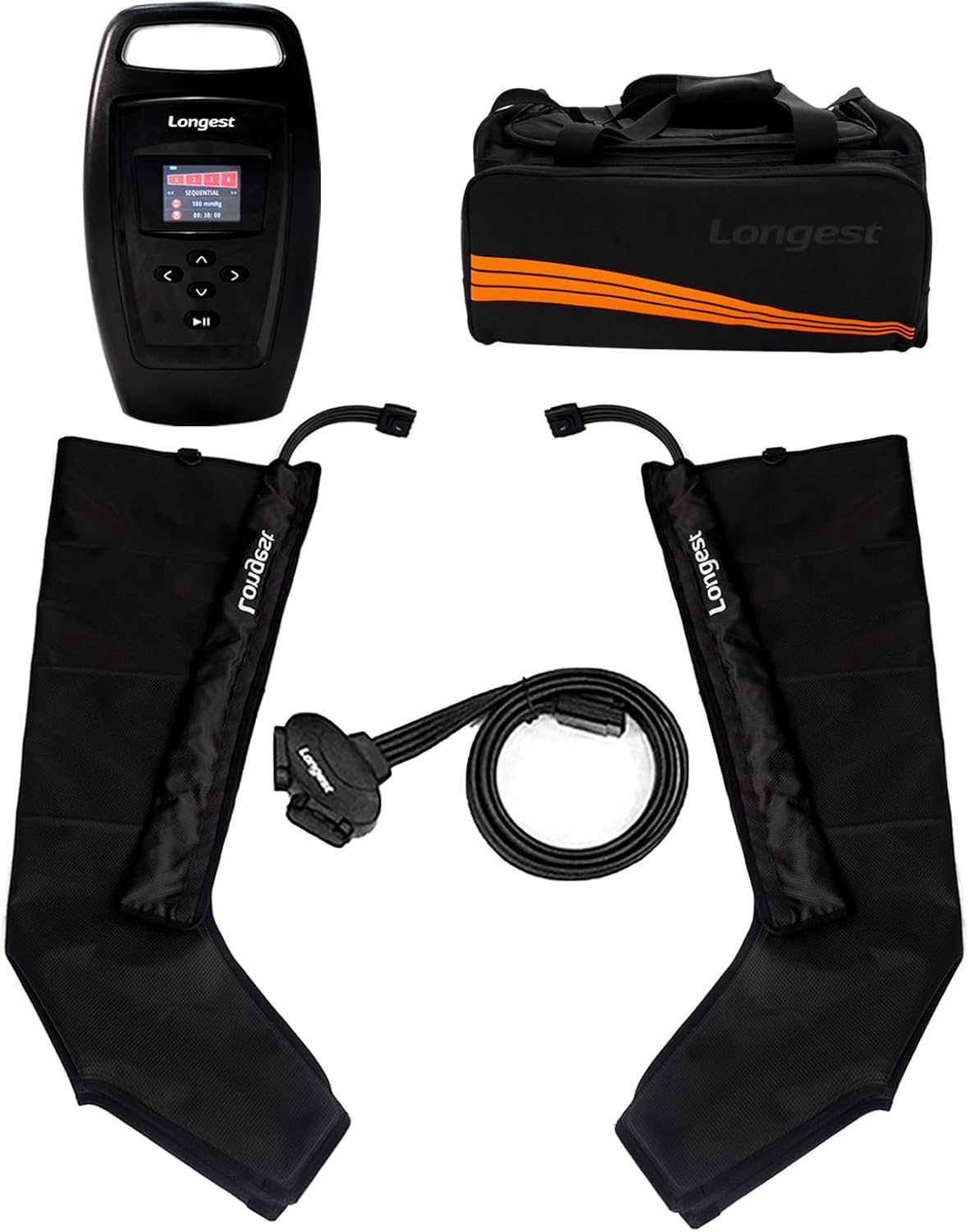 LONGEST Lymphedema Pumps Legs Foot Air Compression Therapy Boots Lymphatic Leg Recovery Compression System Pressotherapy for Swelling, Circulation & Pain Medium