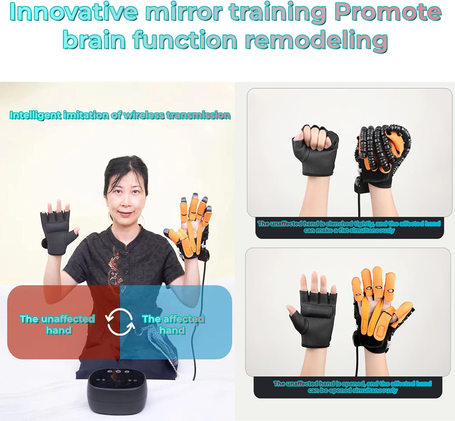 Finger and Hand Function Robotic Rehabilitation Robot Gloves for Patients with Arthritis or Stroke Hemiplegia Recovery Exercise Equipment(Size:S Code,Color:Both Hand)