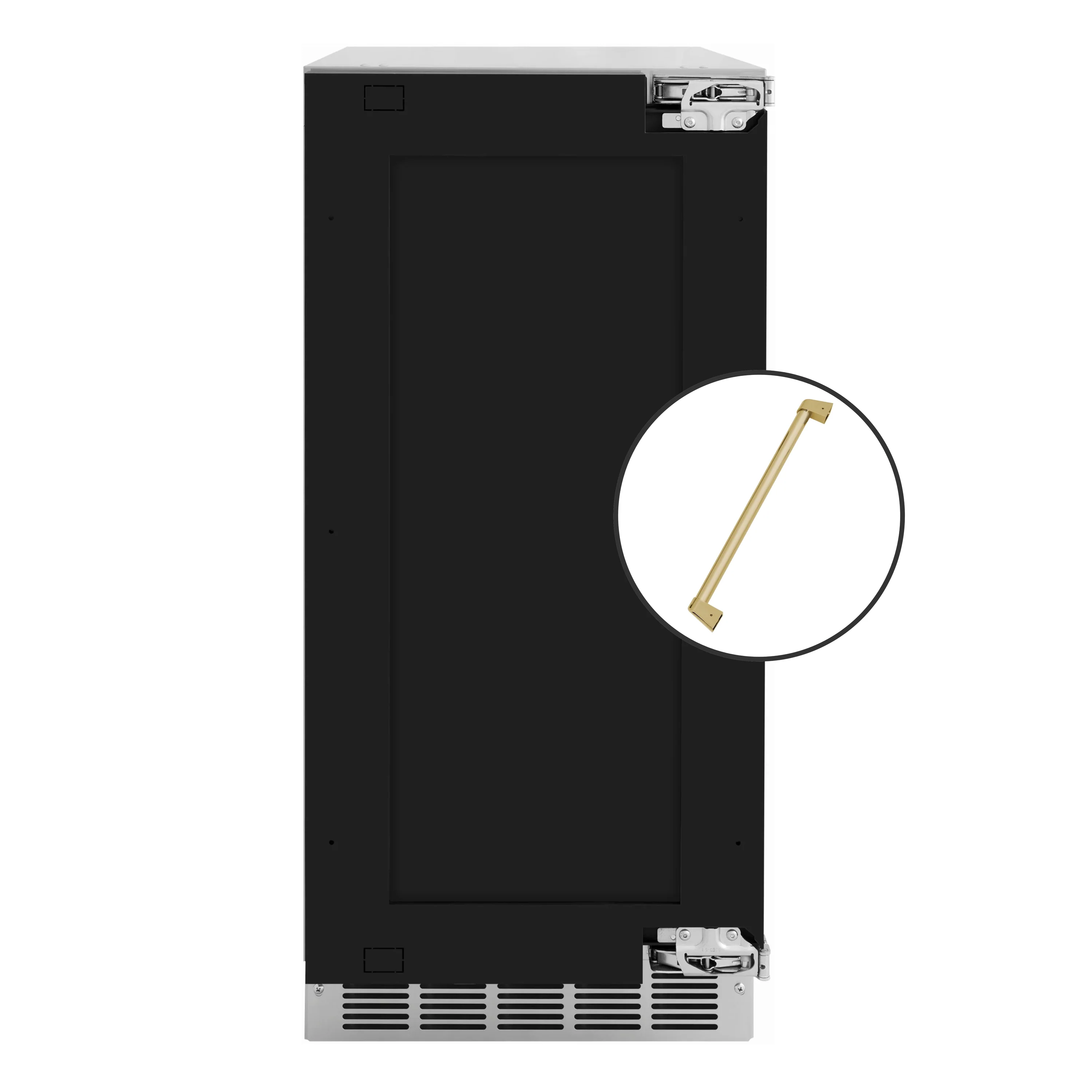 ZLINE Autograph Edition 15-Inch Touchstone Clear Cube Ice Maker with Drain Pump and Panel Ready Door with Champagne Bronze Handle (ICCDPZ-15-CB)