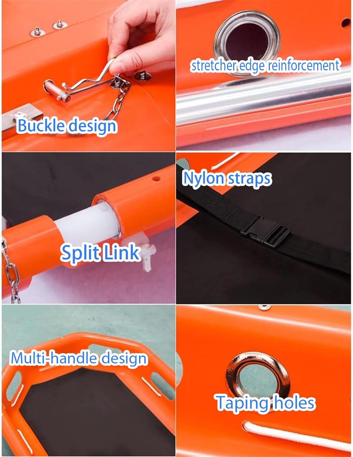 Aluminum Emergency Basket Stretcher, Lightweight Separable and Folding Rescue Stretcher with Lifting Bridle, High Strength for Ambulance and Helicopter Use