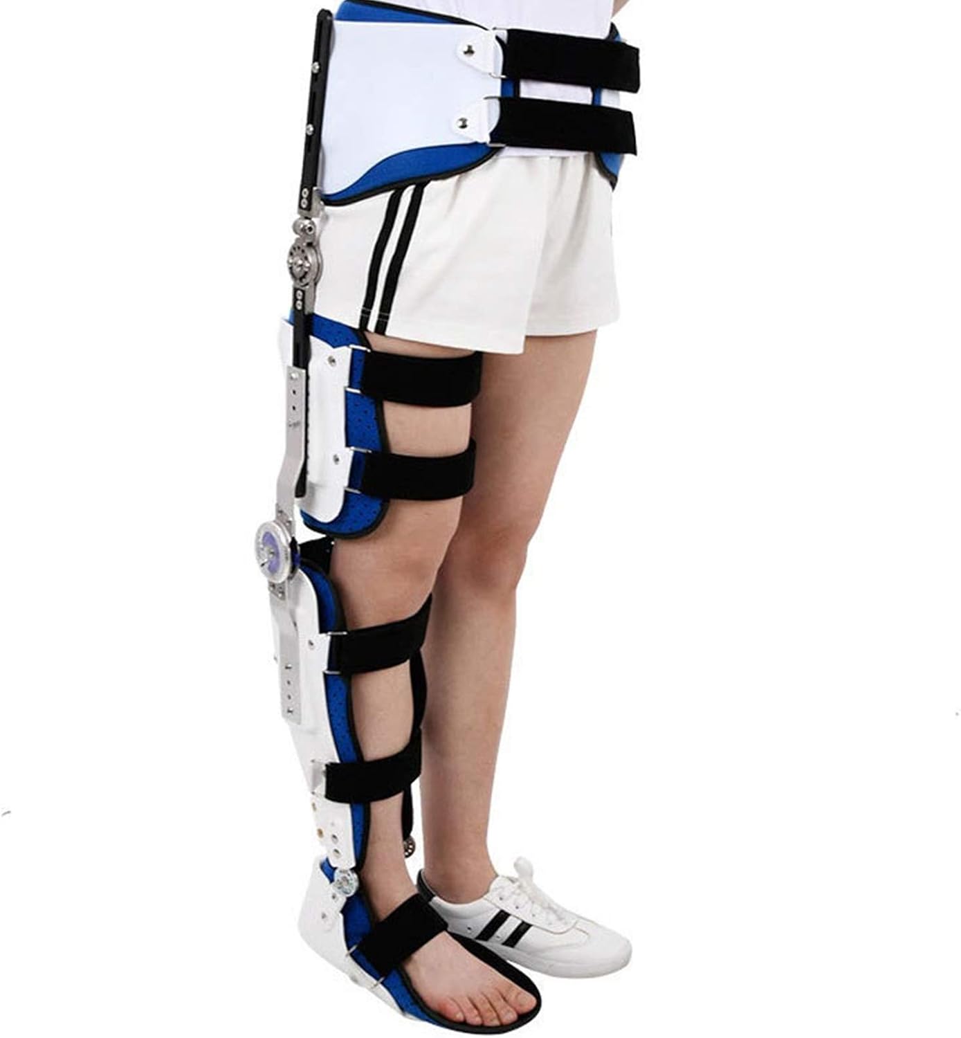 Hinged ROM Post-op Hip Ankle Foot Knee Brace Post-op Hip Abduction Brace Hinged Knee Hip Support Brace Adjustable Thigh Knee Ankle Foot Orthosis