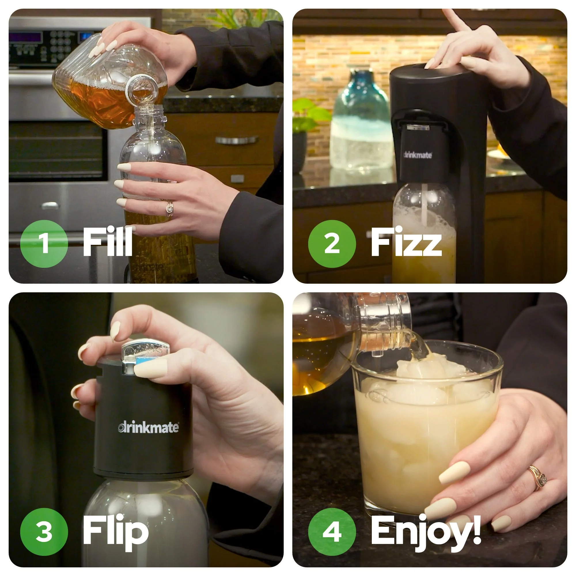 Drinkmate OmniFizz Sparkling Water and Soda Maker 3 Cylinder and extra 0.5L Bottle Ultimate Bundle