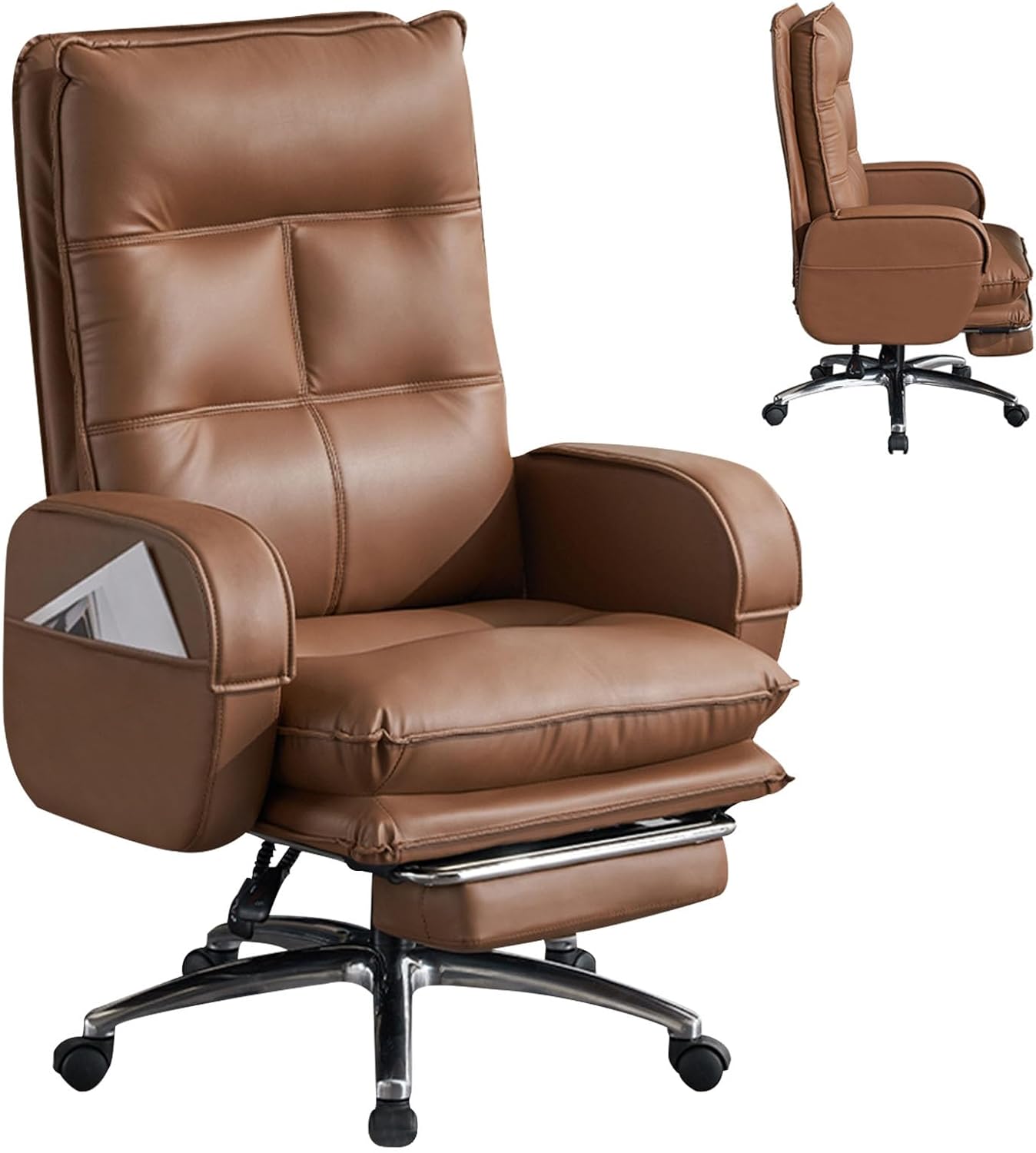 Office Computer Desk Chair, Ergonomic High-Back Rolling Work Swivel Task Chair, Comfortable Lumbar Support, Comfy Arm for Home, Bedroom, Gaming, Study, Student,