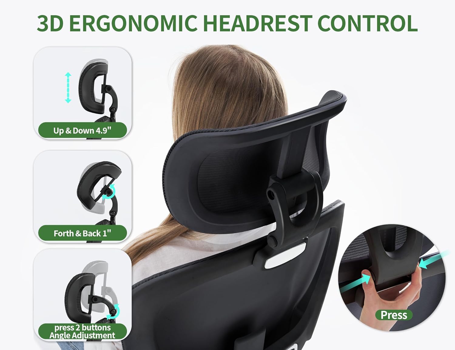 Ergonomic Office Chair: 400LBS Computer Desk Chair Comfy-Black Big and Tall Office Chair with Lumbar Support & Headrest-Gaming Chairs for Adults-Executive Office Rolling Chairs for Home Work