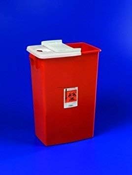 SharpSafety Large Volume Sharps Containers - 18 Gallon, Red - - Case of 5