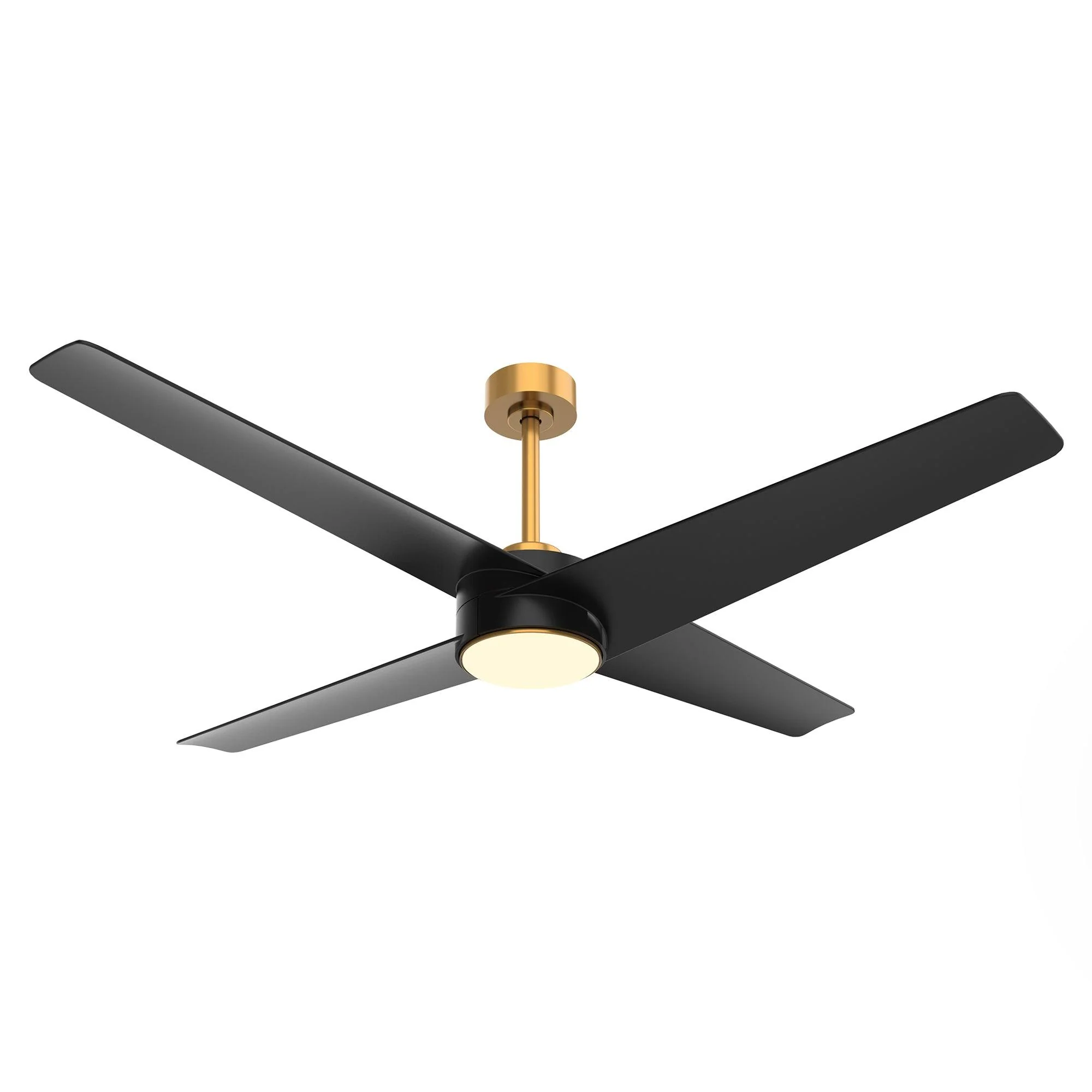 Parrot Uncle 60-Inch Parvez Modern DC Motor Downrod Mount Reversible Ceiling Fan with Lighting and Remote Control (F8313110V)