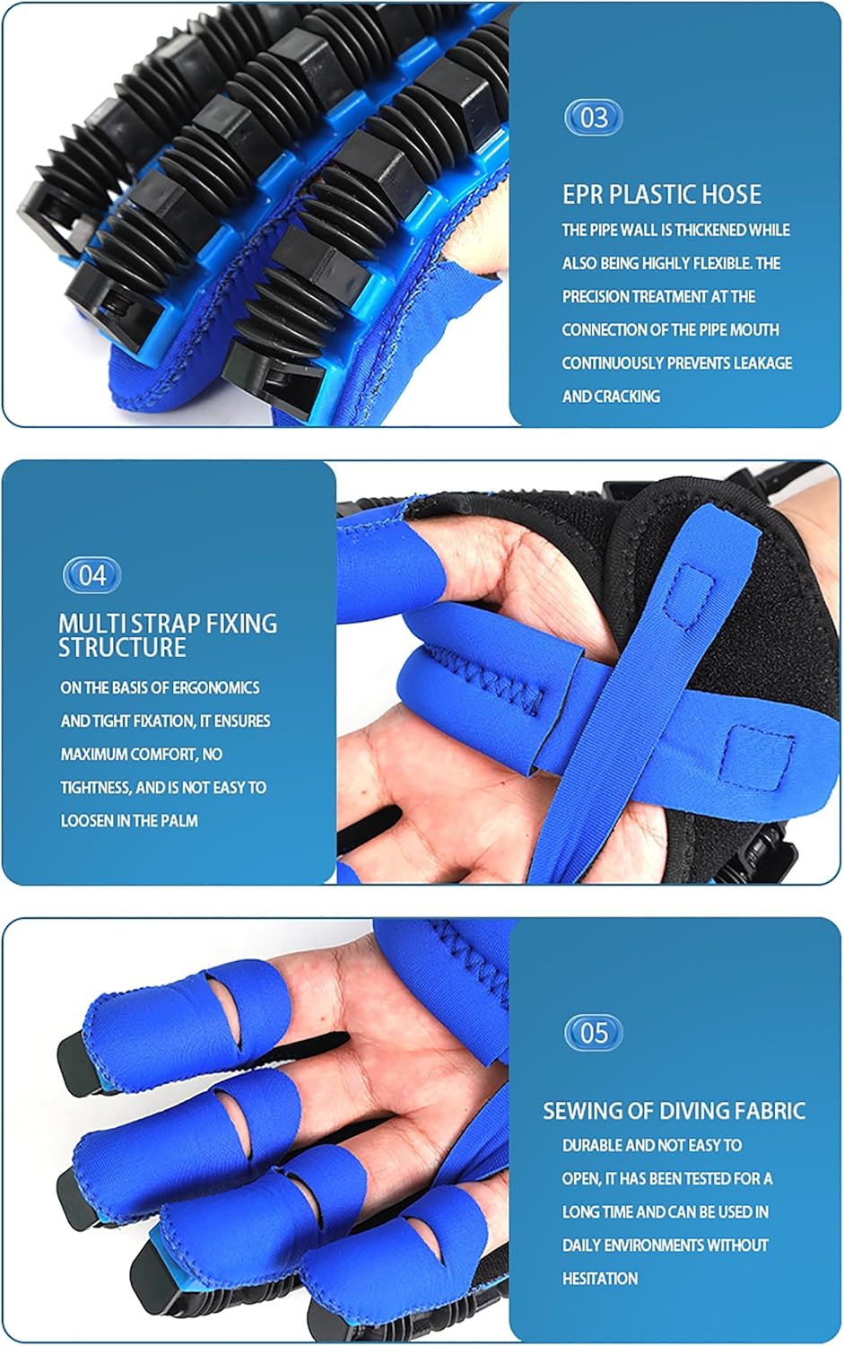 Rehabilitation Robot Glove, Hand Function Recovery Trainer for Elderly People Hemiplegia Caused by Stroke, for Left or Right, with Hot Compress Training