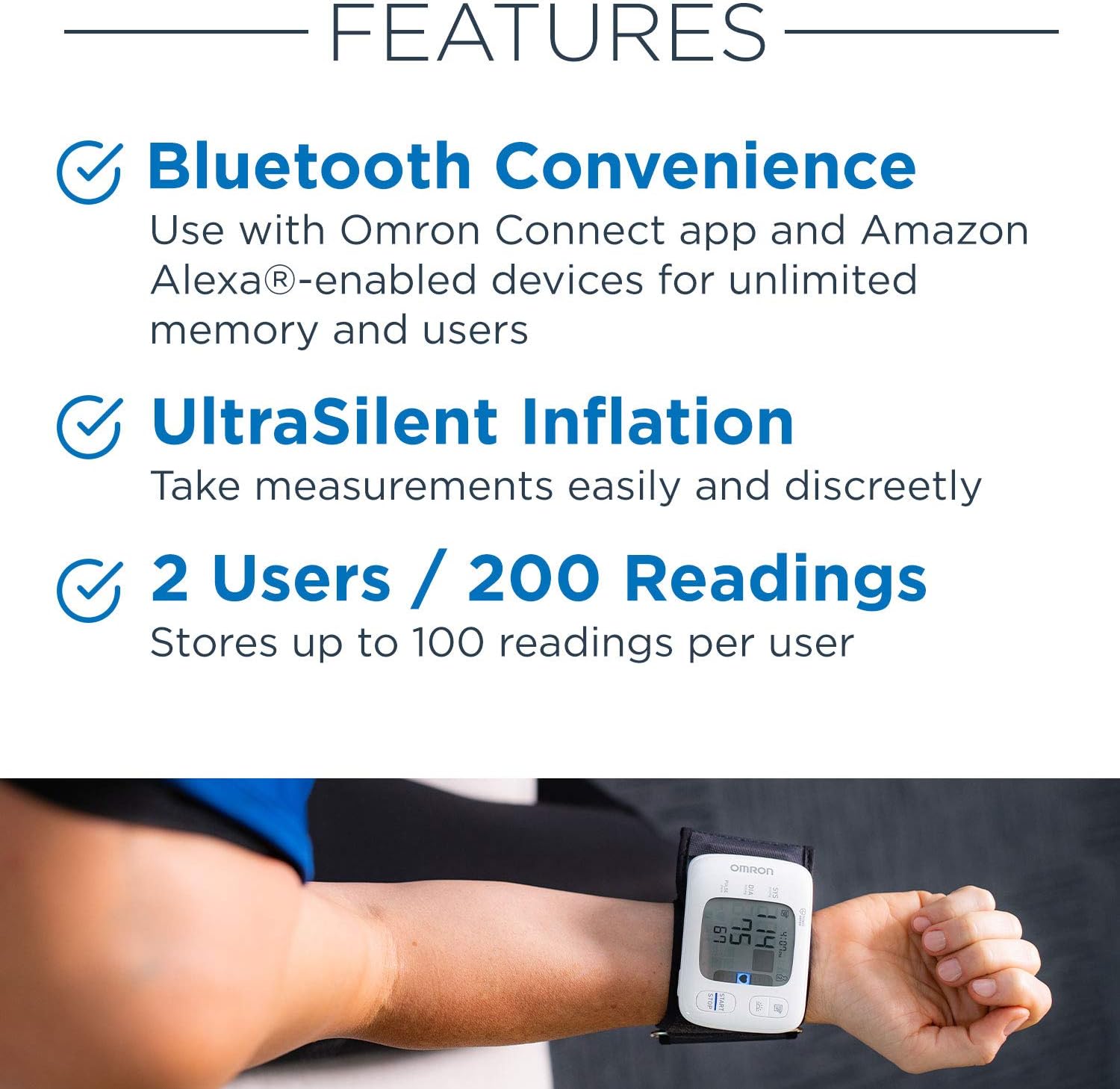 OMRON Gold Wireless Wrist Blood Pressure Monitor for Home Use - #1 Doctor & Pharmacist Recommended Brand - Clinically Validated - Connect App
