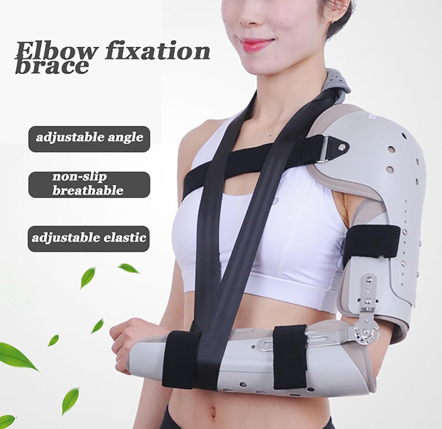 Adjustable Hinged Elbow Brace Support,Post OP ROM Elbow Splint with Sling Stabilizer,by for Tennis Elbow, Golfer’s Elbow, Elbow Sprains, Tendonitis,Sports Elbow Injury Recovery,Right