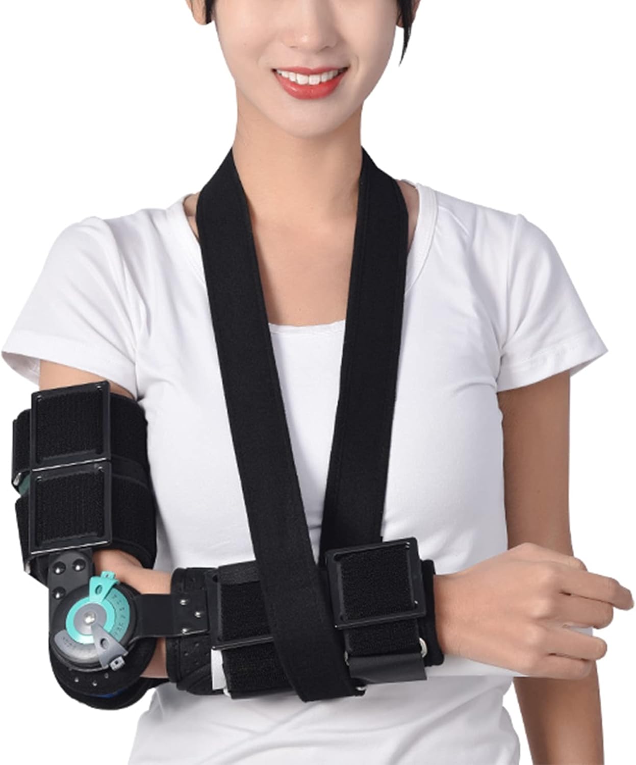 Hinged Elbow Brace Adjustable Post Op Elbow Brace for Ligament and Tendon Repairs and Dislocations Stabilizer ​Splint Arm Injury Recovery Support ROM Hinged Elbow Brace,Right