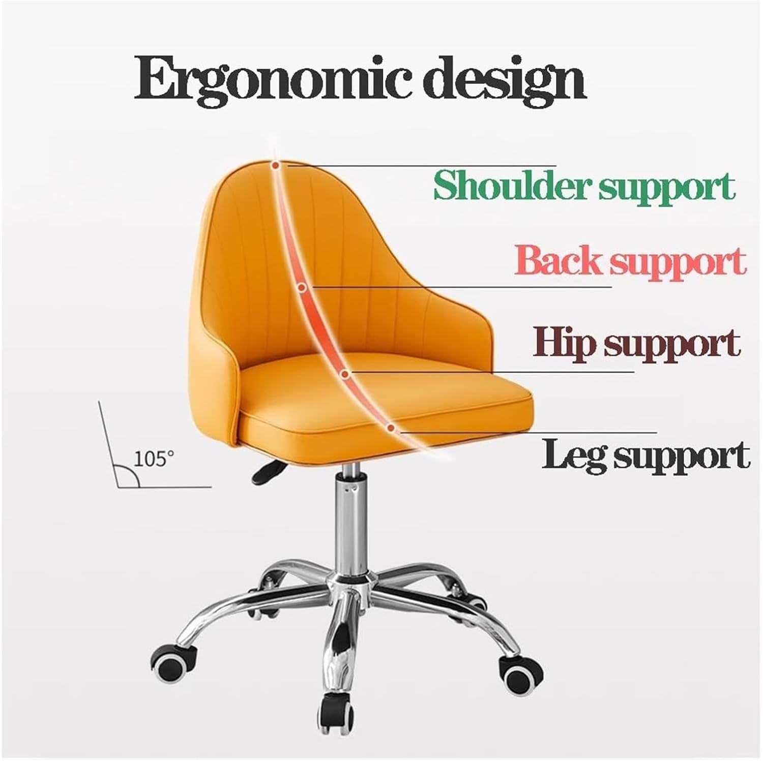 Chair Ergonomic Office Chair Desk Chair Mid Back Executive Pu Leather Adjustable Computer Desk Gaming Chairs Comfortable Padded Arm Lumbar Support Rolling Swivel Chair/(A-Size