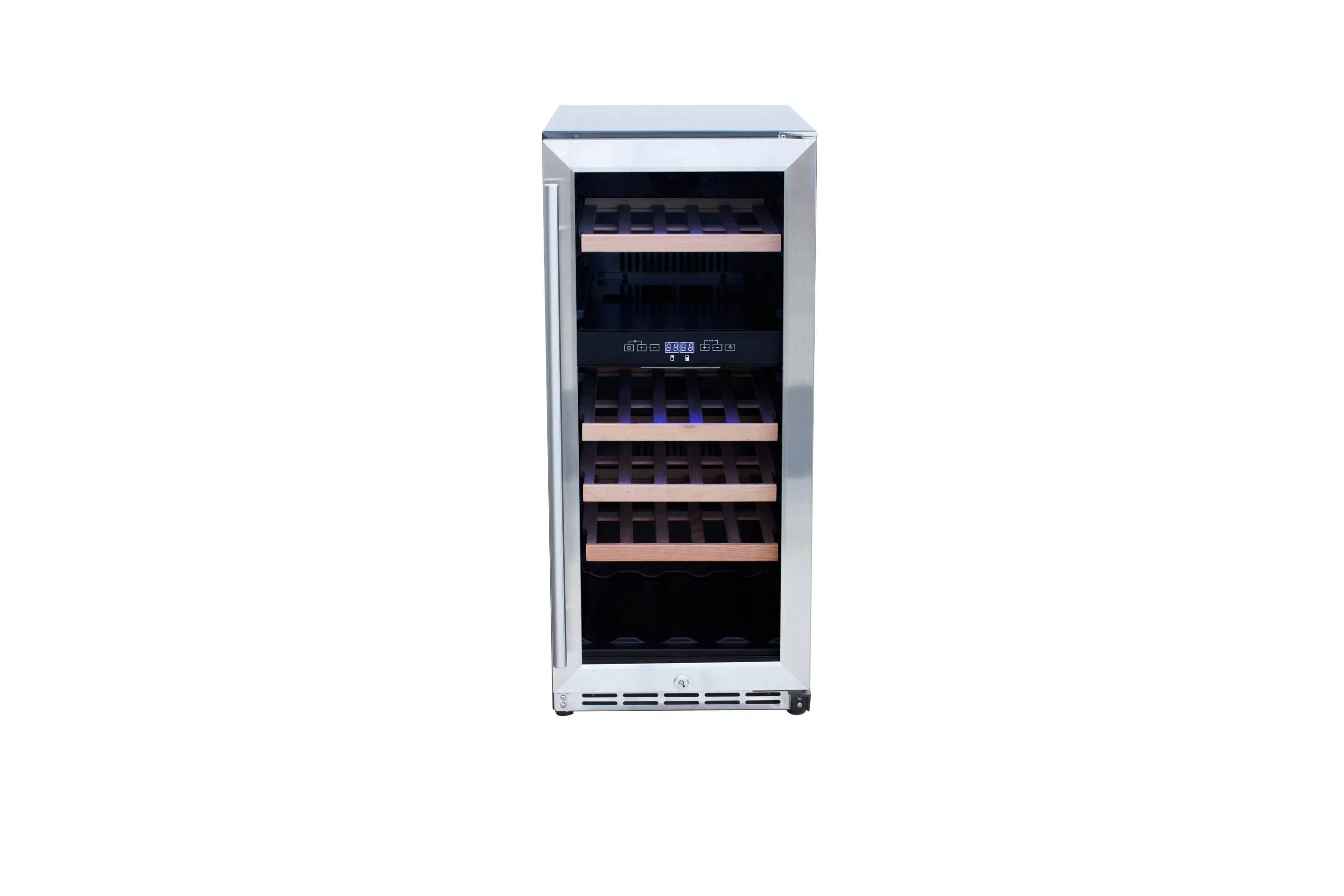 TrueFlame 15-Inch Outdoor Rated Dual Zone Wine Cooler in Stainless Steel (AMD-RFR-15WD)