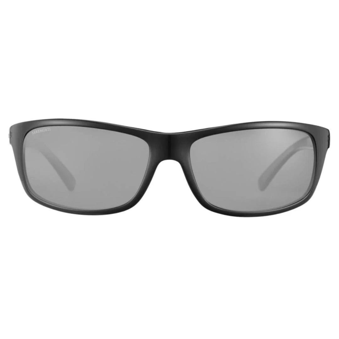 Serengeti Bormio Oval Sunglasses, Shiny Black, Large