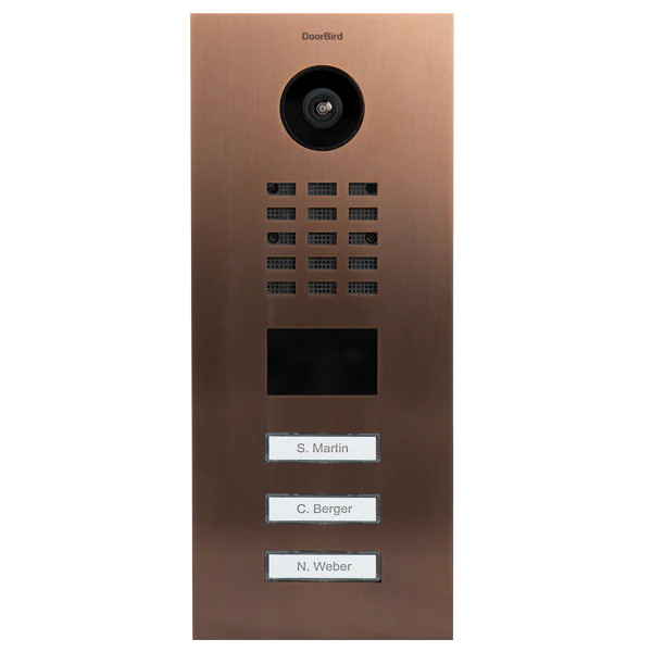 DoorBird D2103V IP Video Door Station, 3 Call Button in Bronze