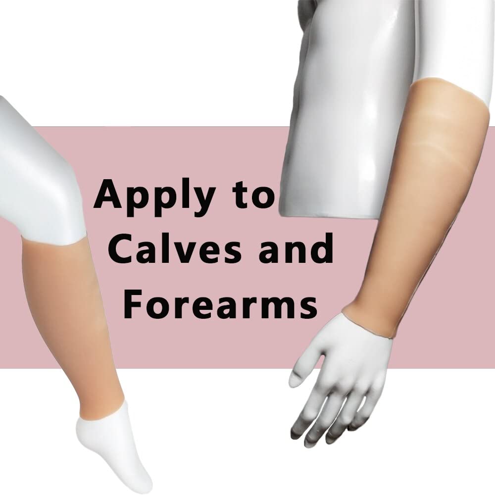 Silicone Calf Pads Leg Arm Enhancer Calf Corrector for Thin Skinny Crooked Legs Cover Scar Birthmark (1 Pair)