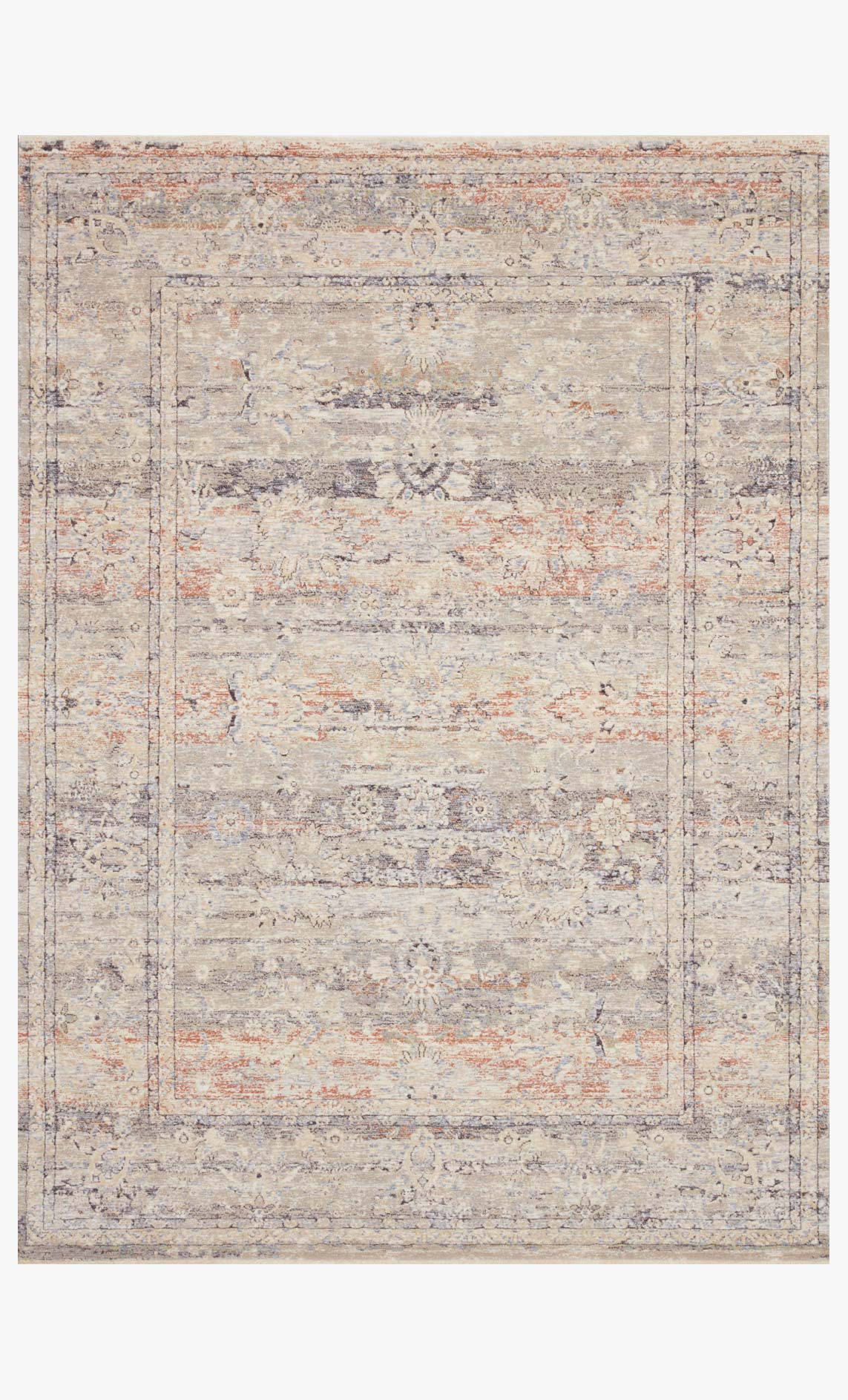 Loloi Faye Collection - Transitional Power Loomed Rug in Denim & Rust (FAY-09)