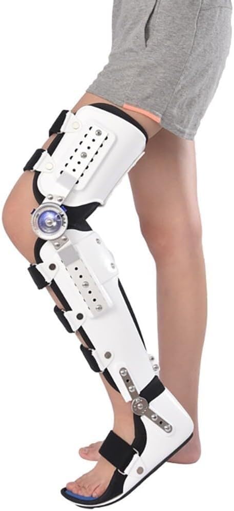 Knee, Ankle and Foot Orthosis Hinged Knee Foot Support Brace Full Leg Stabilizer Orthosis Splint for Lower Limb Injuries Post Knee and Foot Protector Also Used for Achilles Pain Relief(Left)